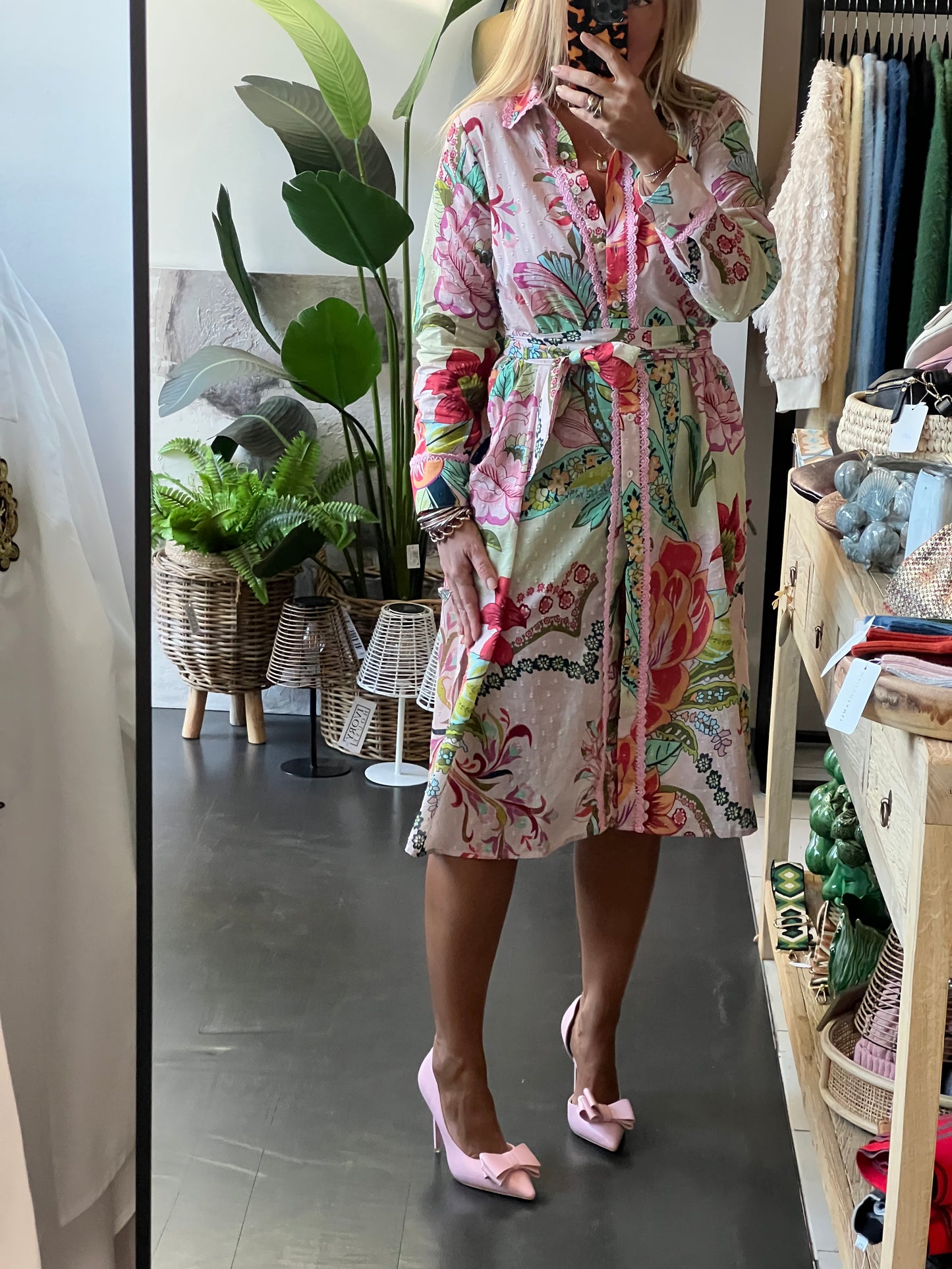 Fleurs Midi Shirt Dress
