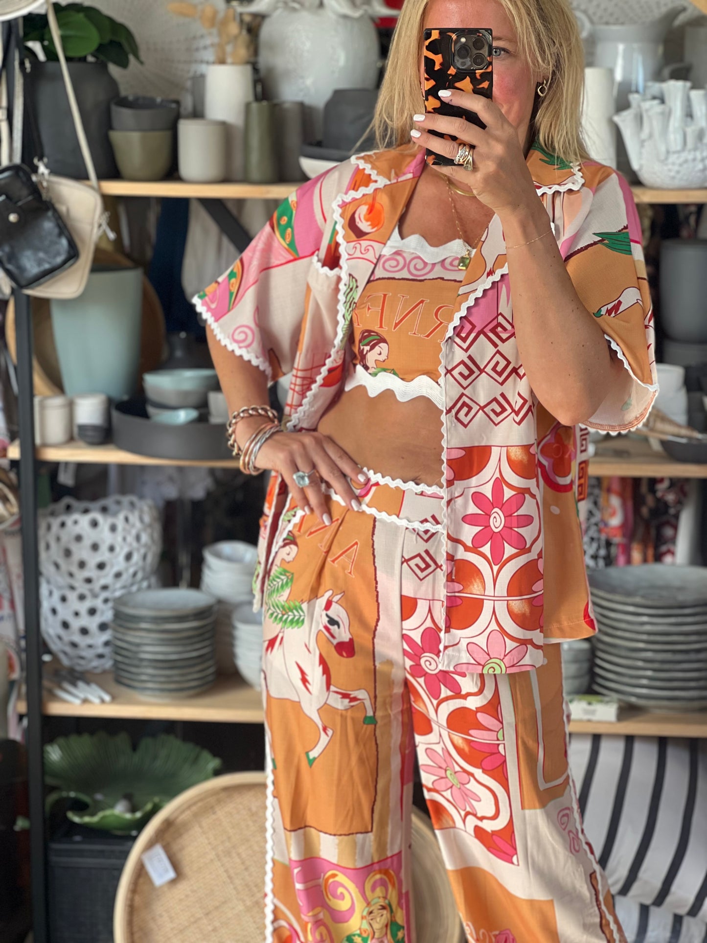 Mediterranean 3 Piece Pant, Shirt & Top Set