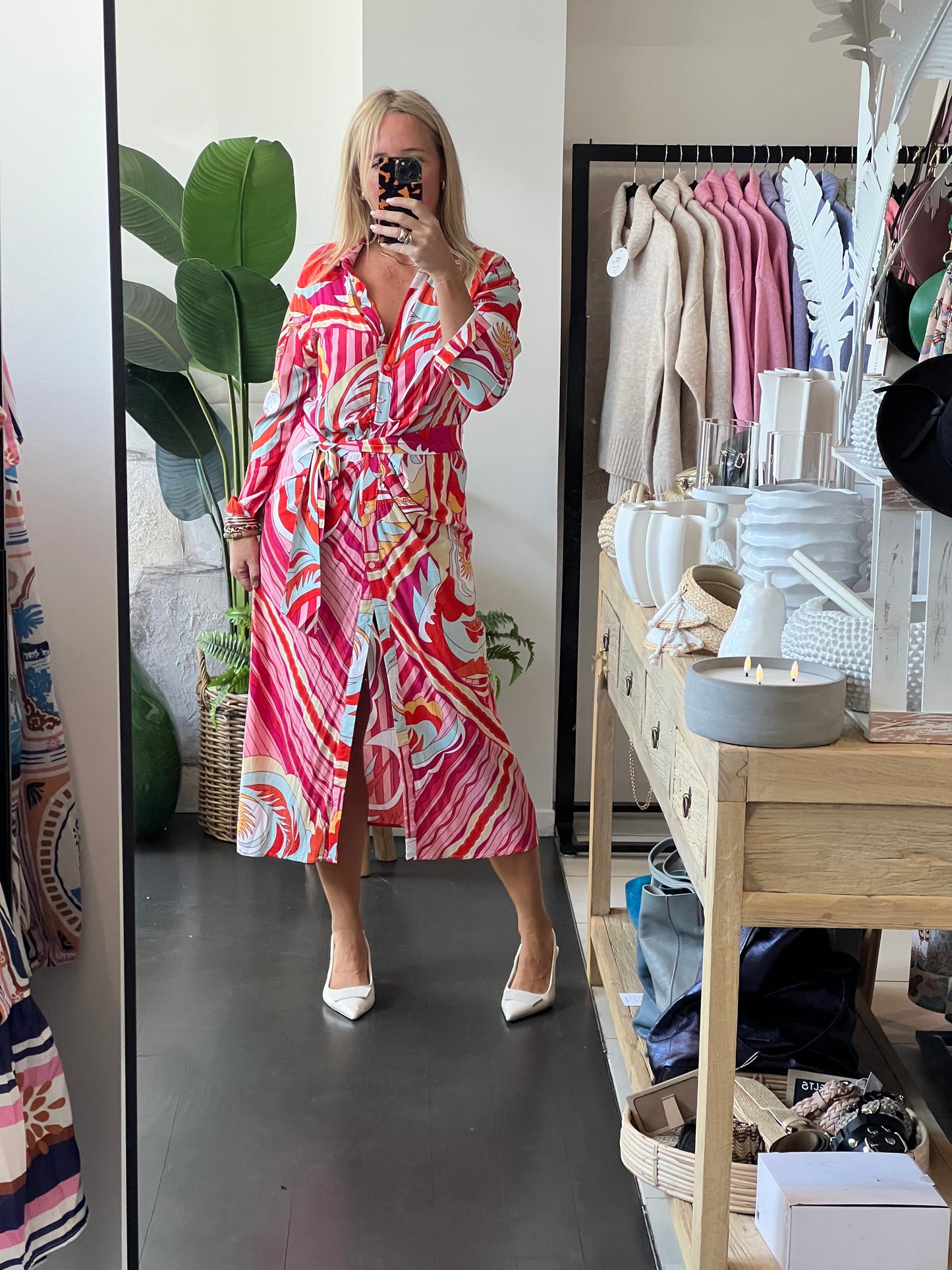 Cotton Swirl Shirt Dress