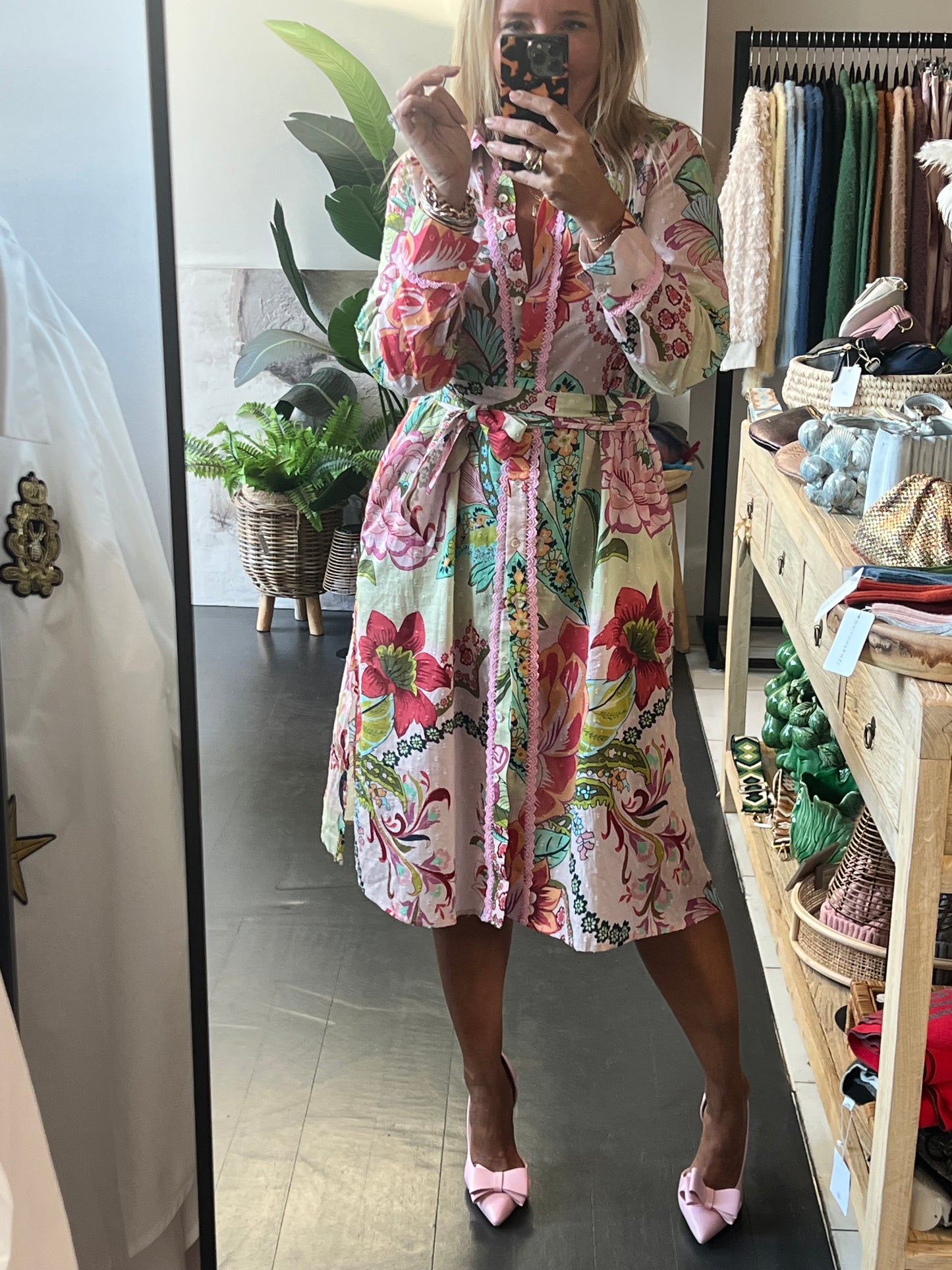 Fleurs Midi Shirt Dress