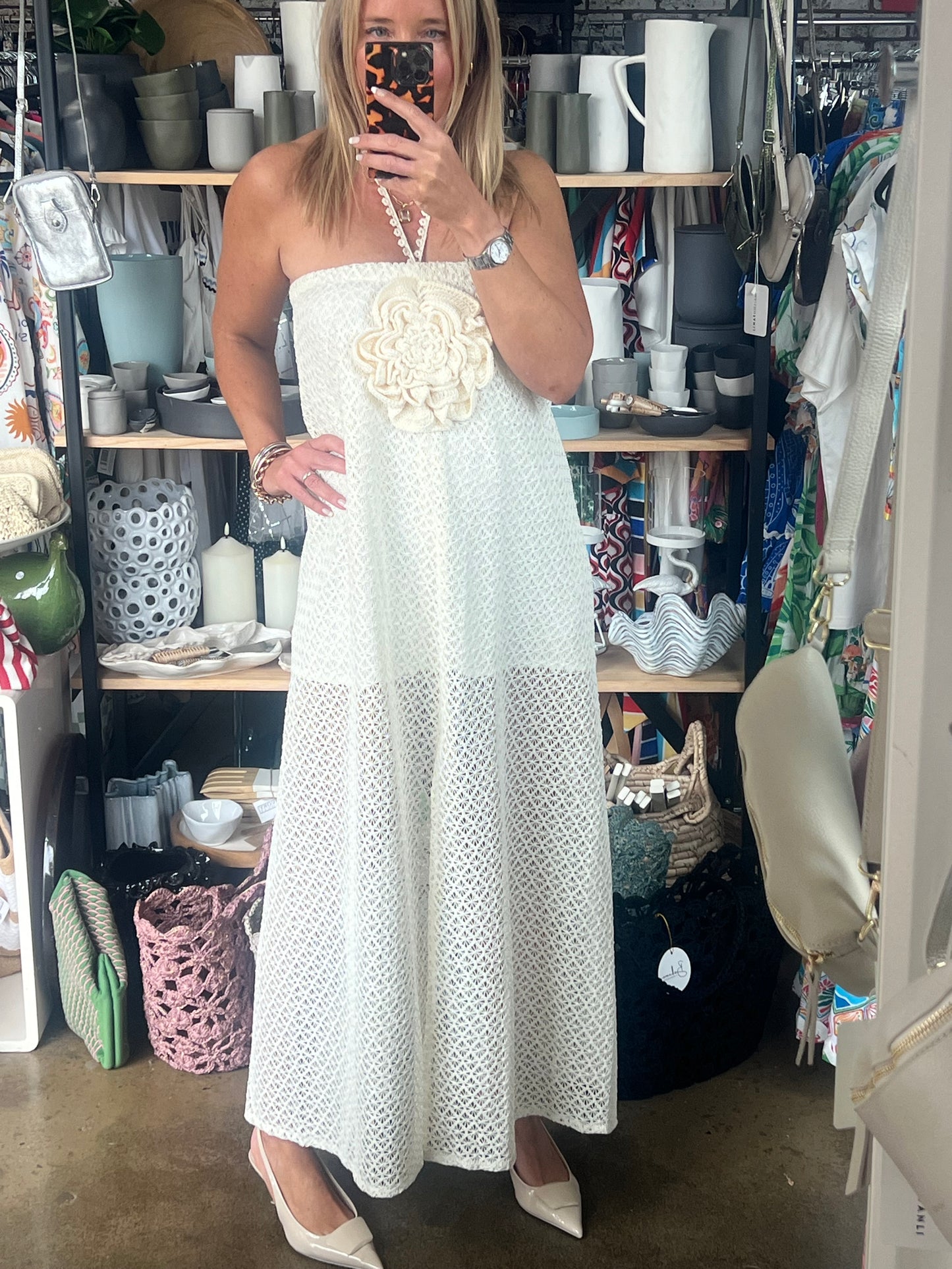 Strapless Crochet Dress