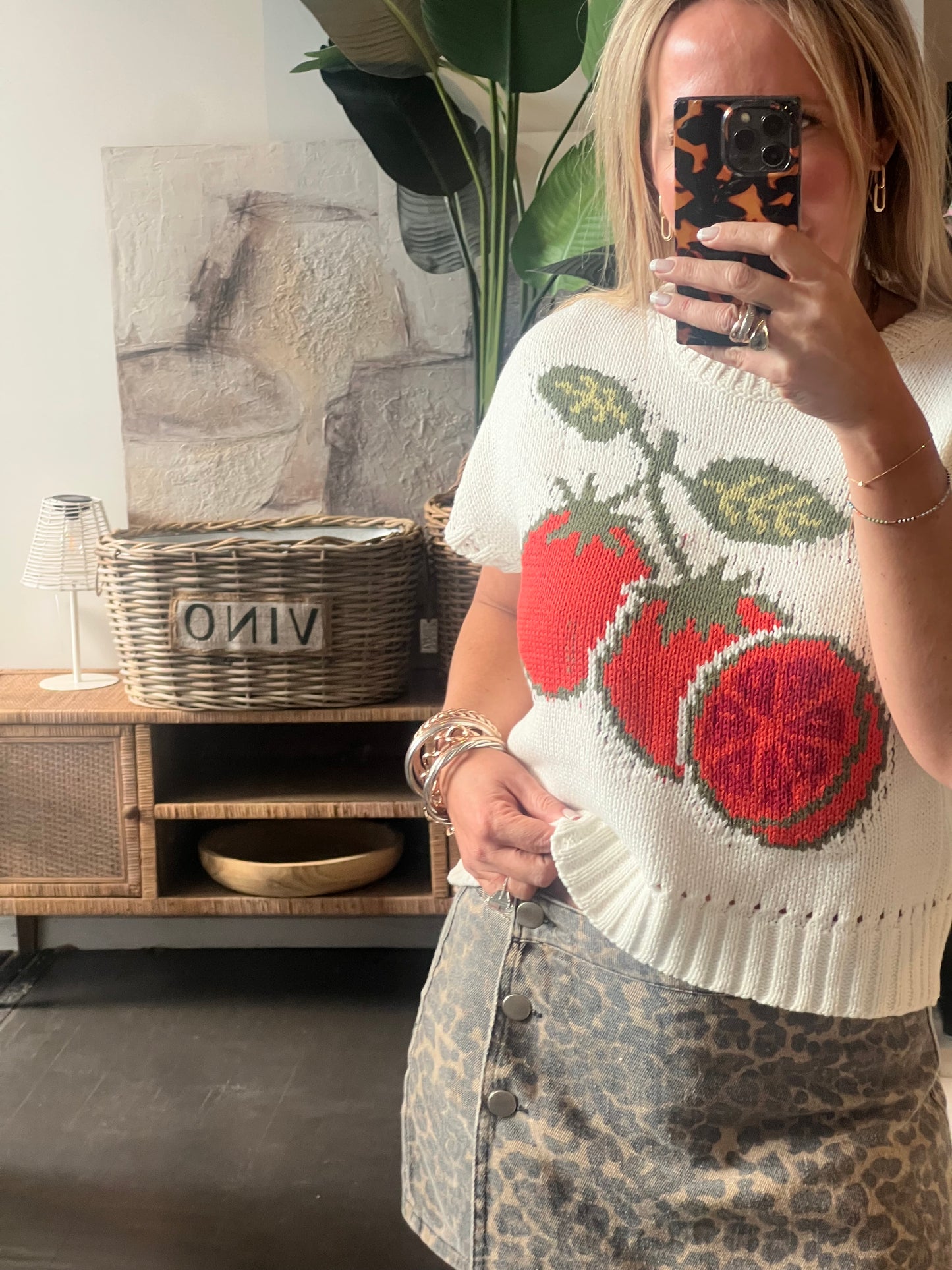 Tomato Short Seeve Knit Sweater