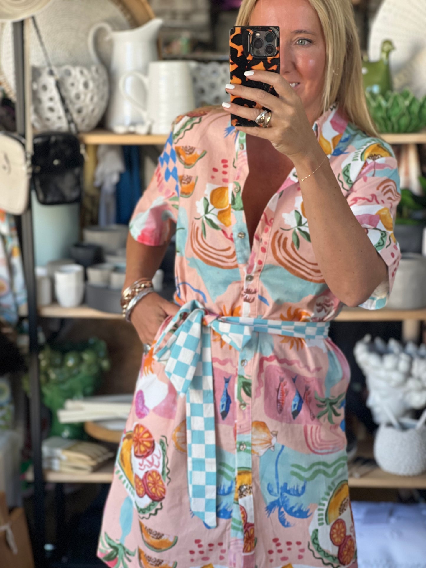 Shift Shirt Dress- Paradise print