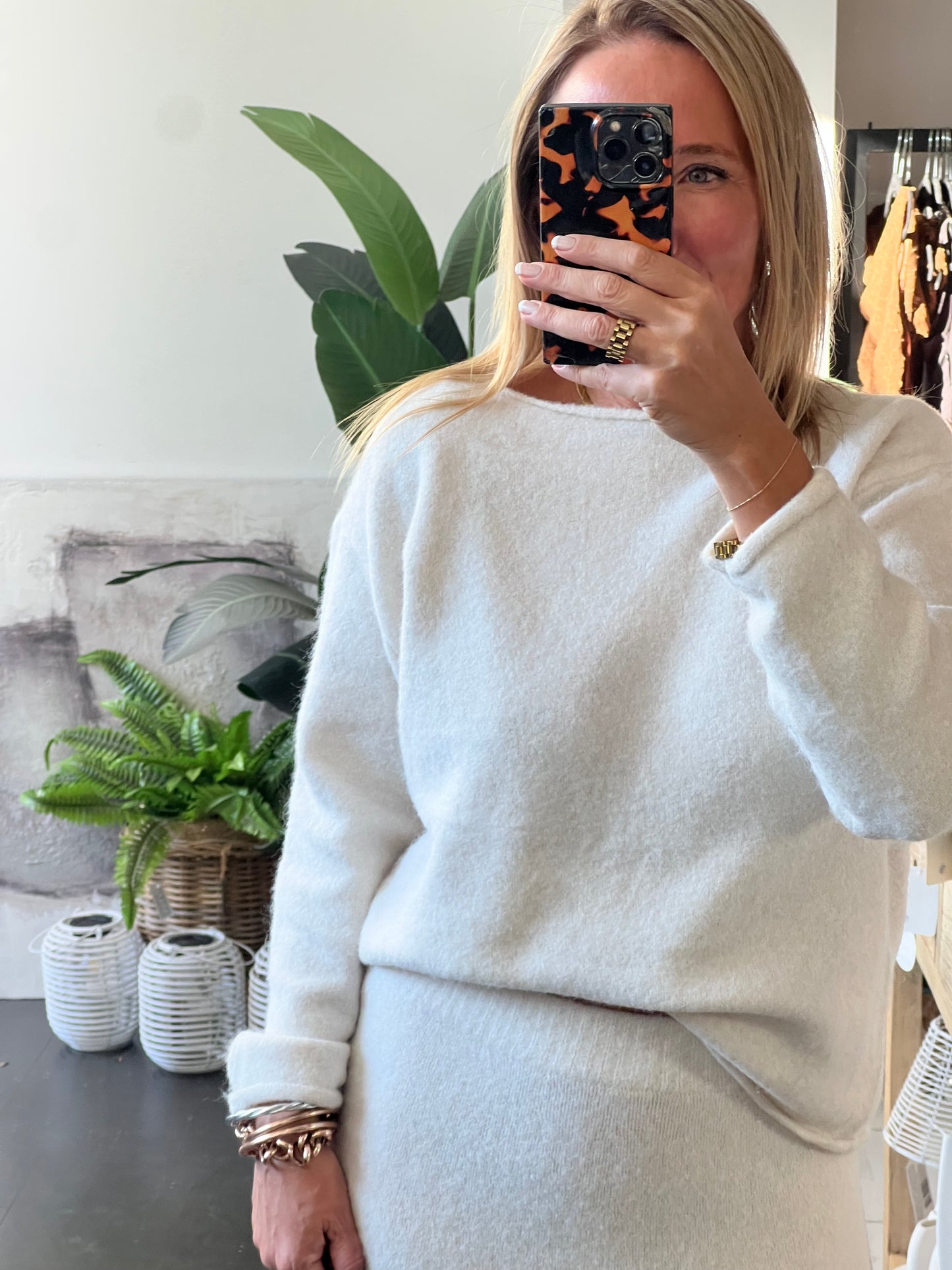 Winter Knit Set - White 2 pc skirt & top
