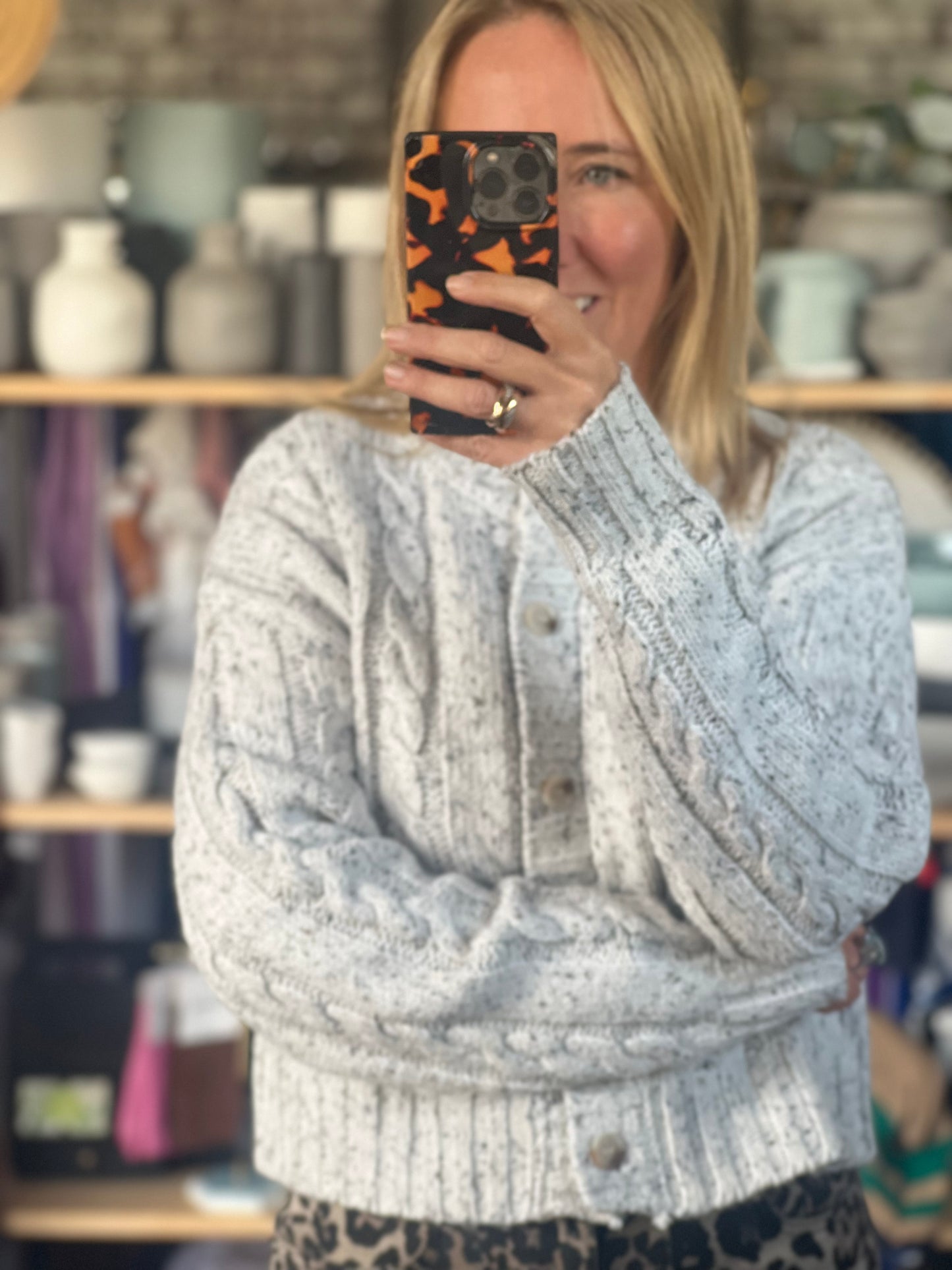 Speckled Cable Cardi