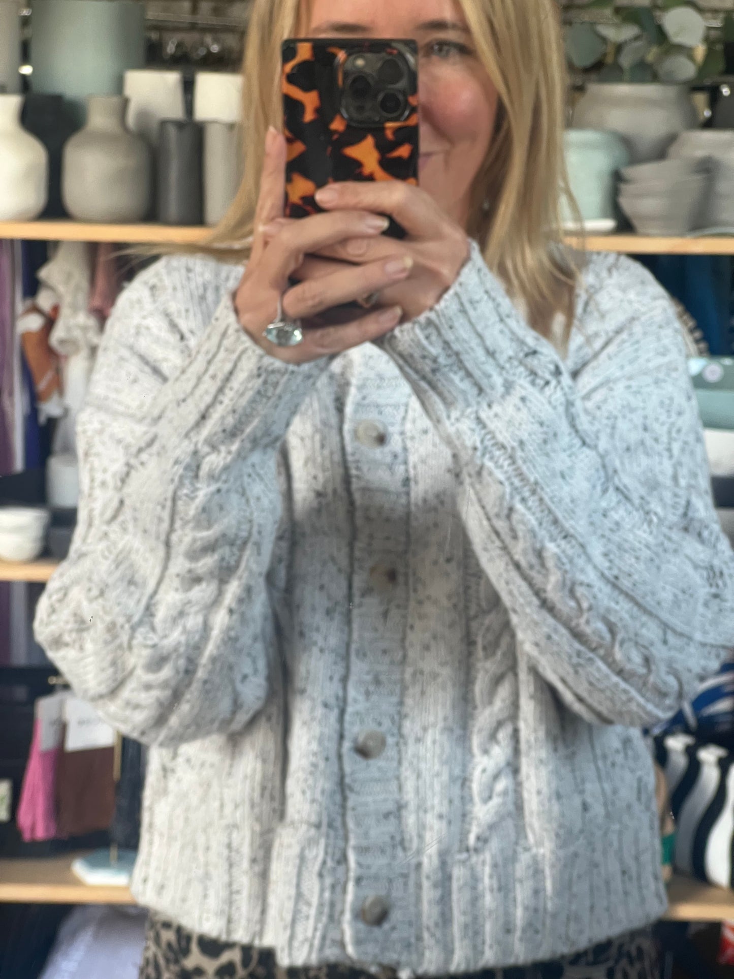 Speckled Cable Cardi
