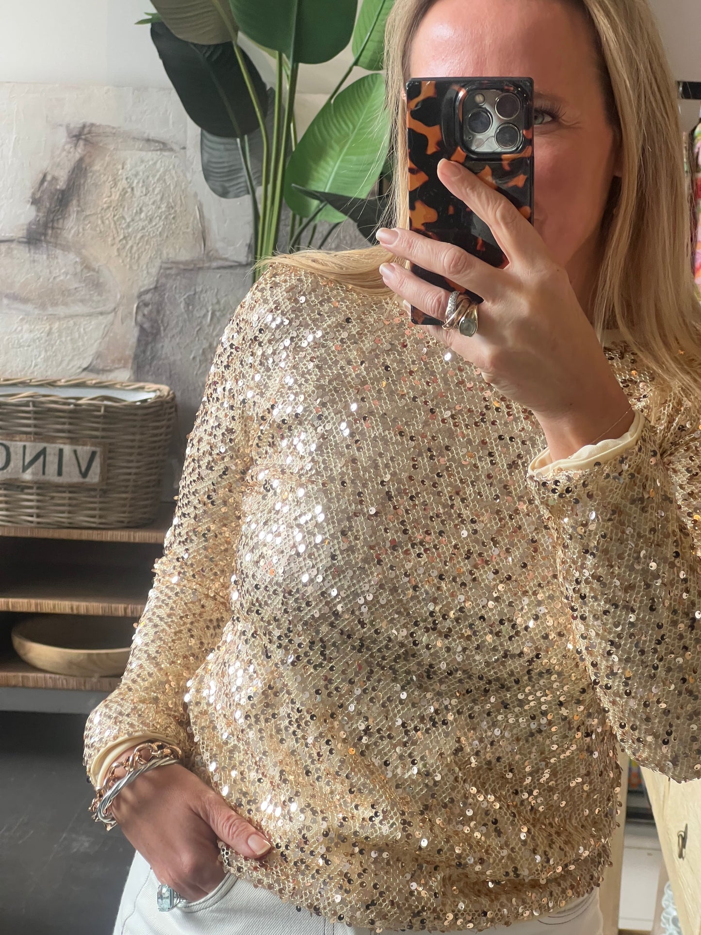 Twinkle Top - gold sequin