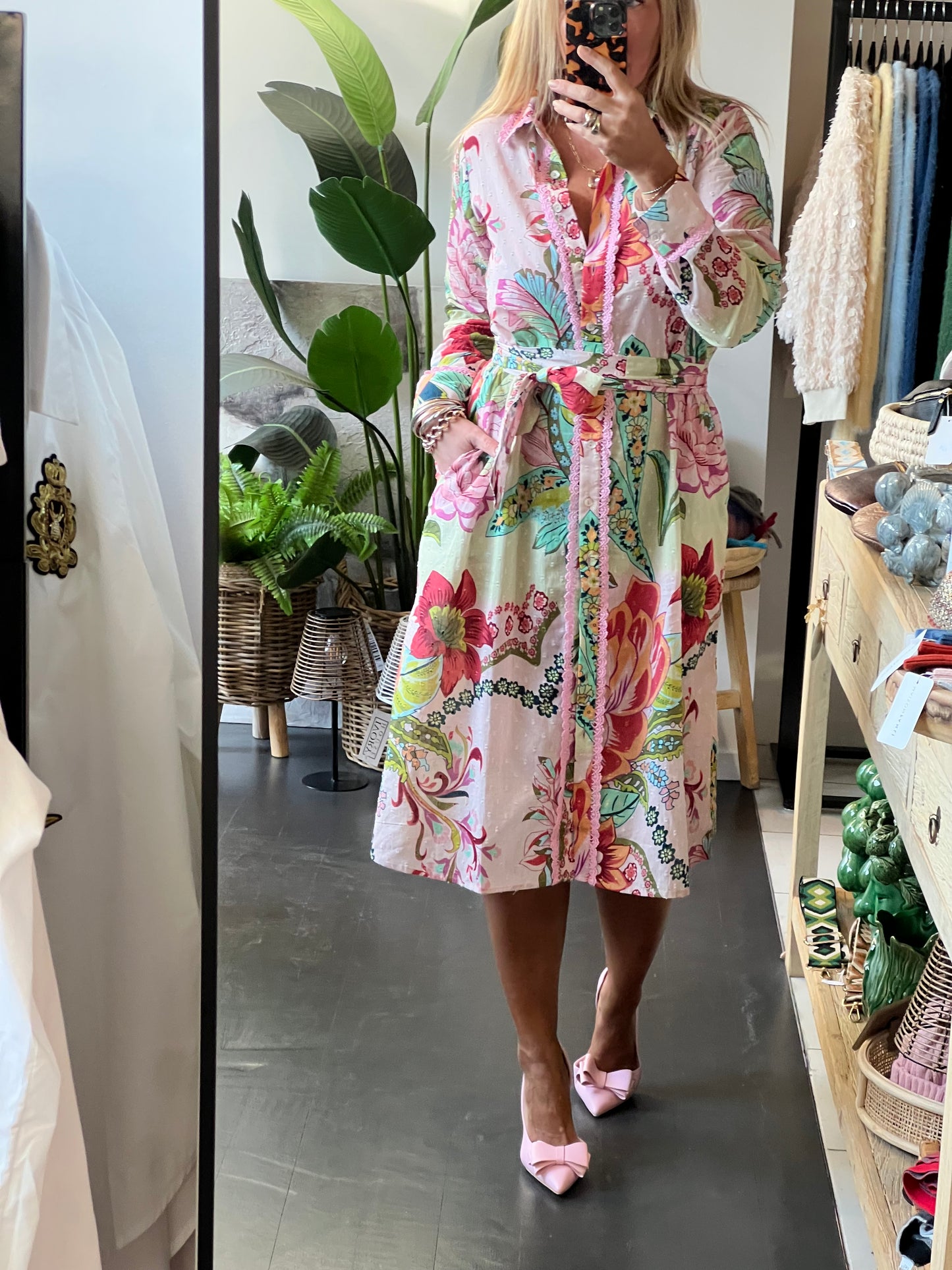 Fleurs Midi Shirt Dress