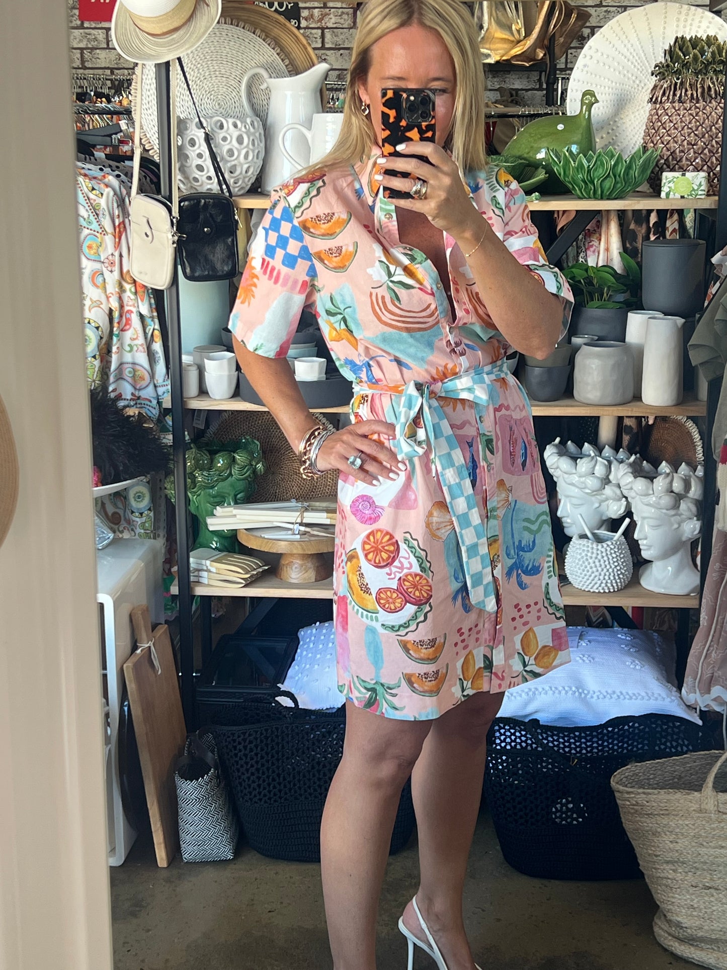 Shift Shirt Dress- Paradise print