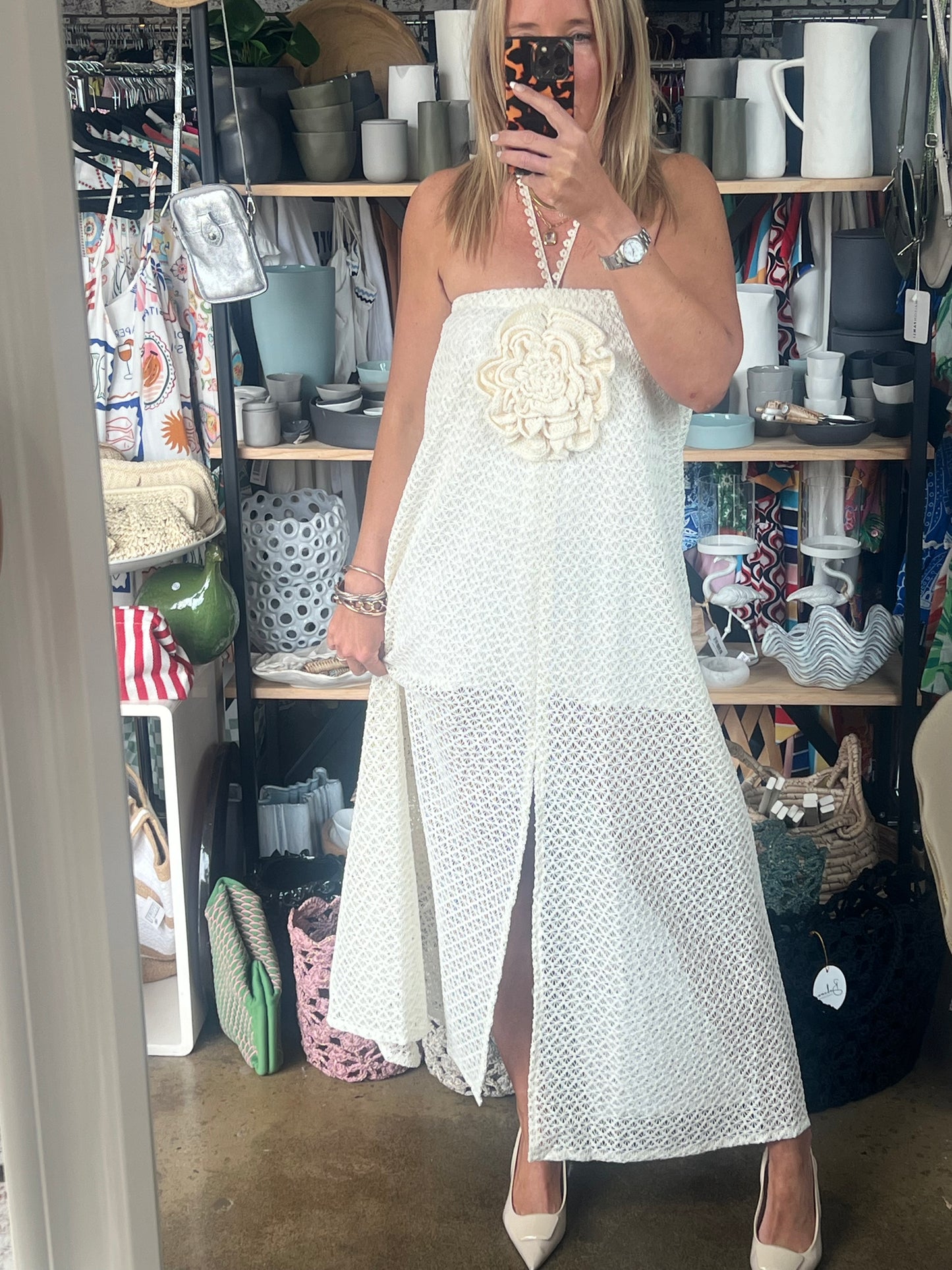 Strapless Crochet Dress