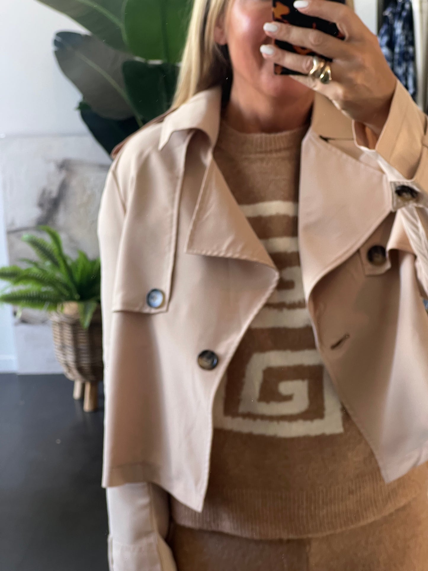 Mini Cropped Trench Jacket