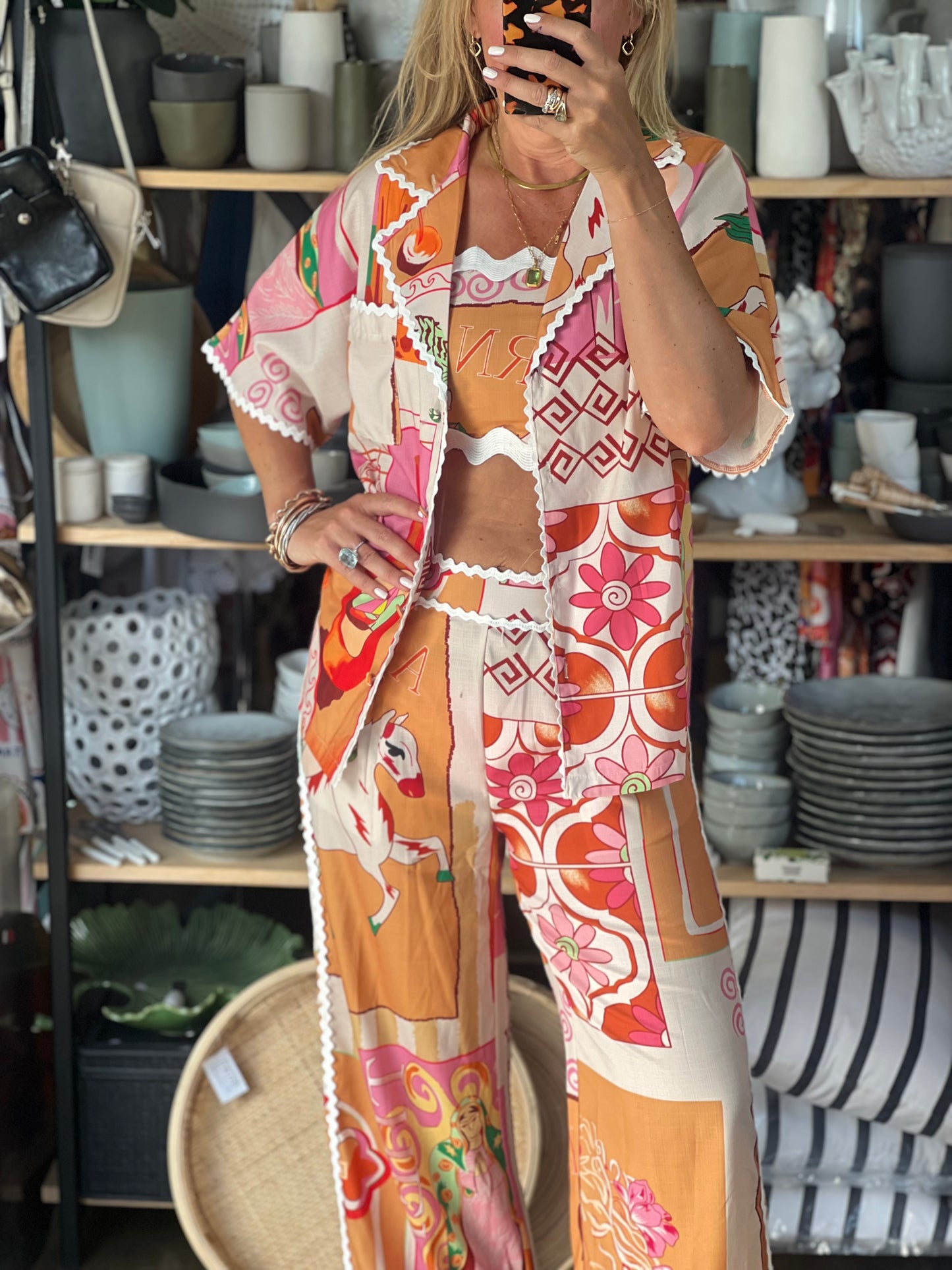 Mediterranean 3 Piece Pant, Shirt & Top Set