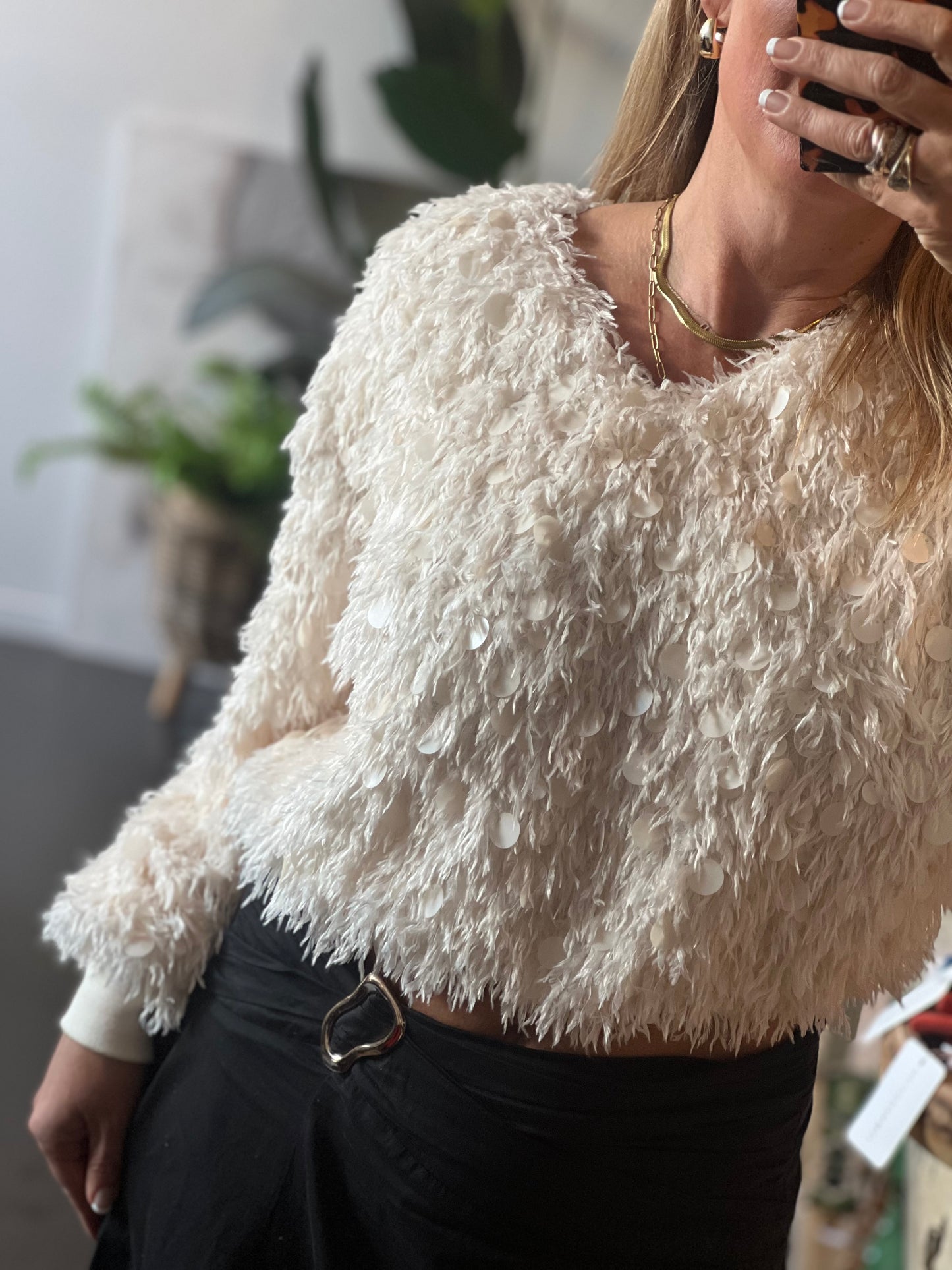 Shimmer & Shake Sequin Top