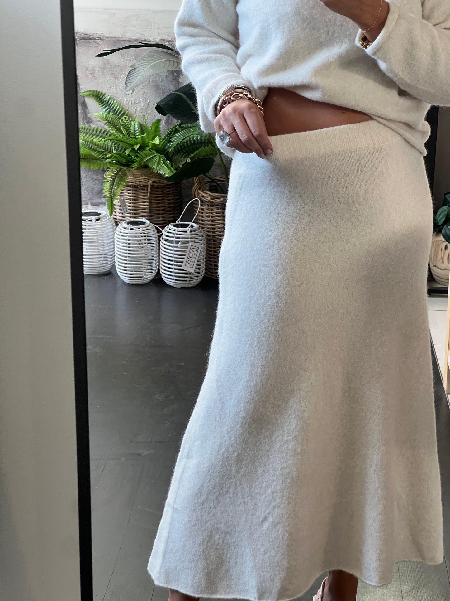 Winter Knit Set - White 2 pc skirt & top