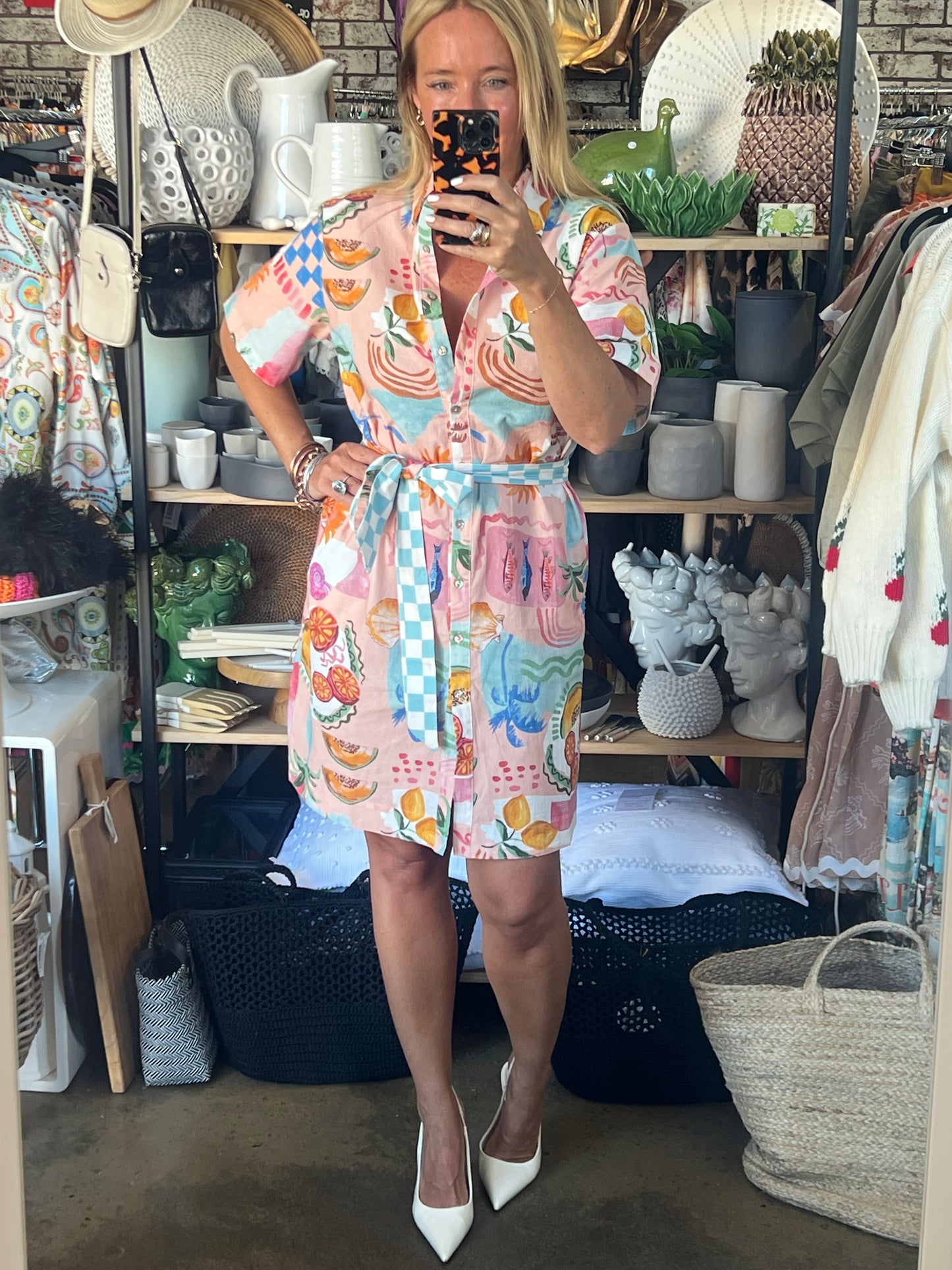 Shift Shirt Dress- Paradise print