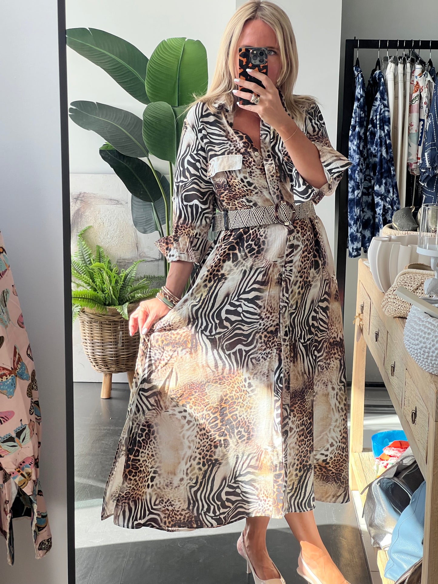 Reptile Maxi Shirt Dress