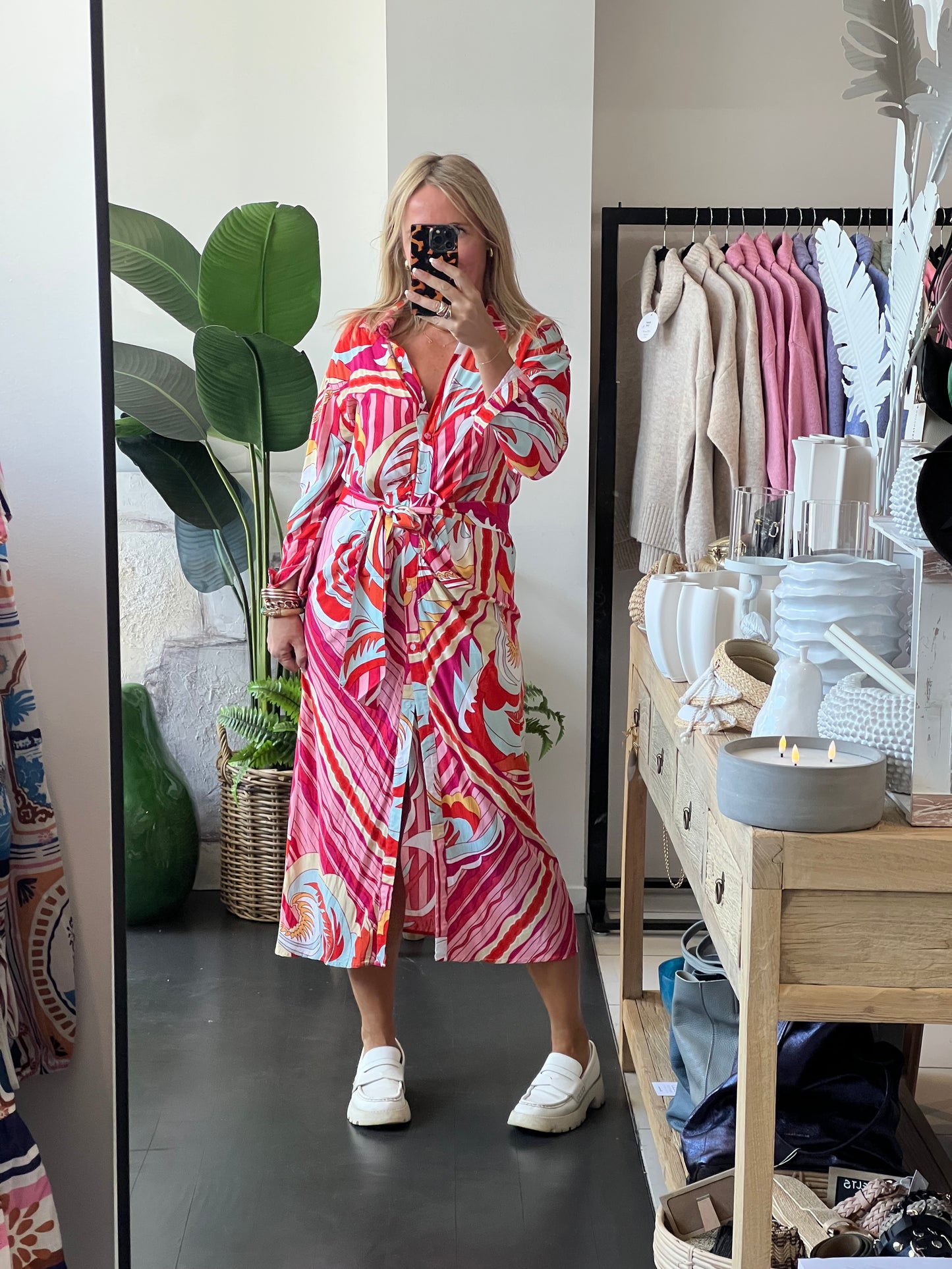 Cotton Swirl Shirt Dress