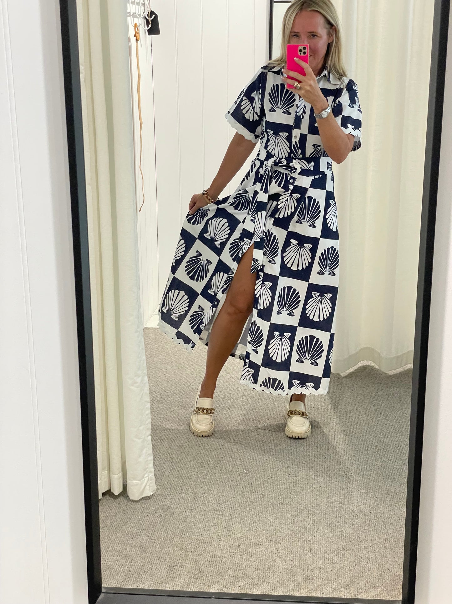 Sea Shells Maxi Shirt Dress
