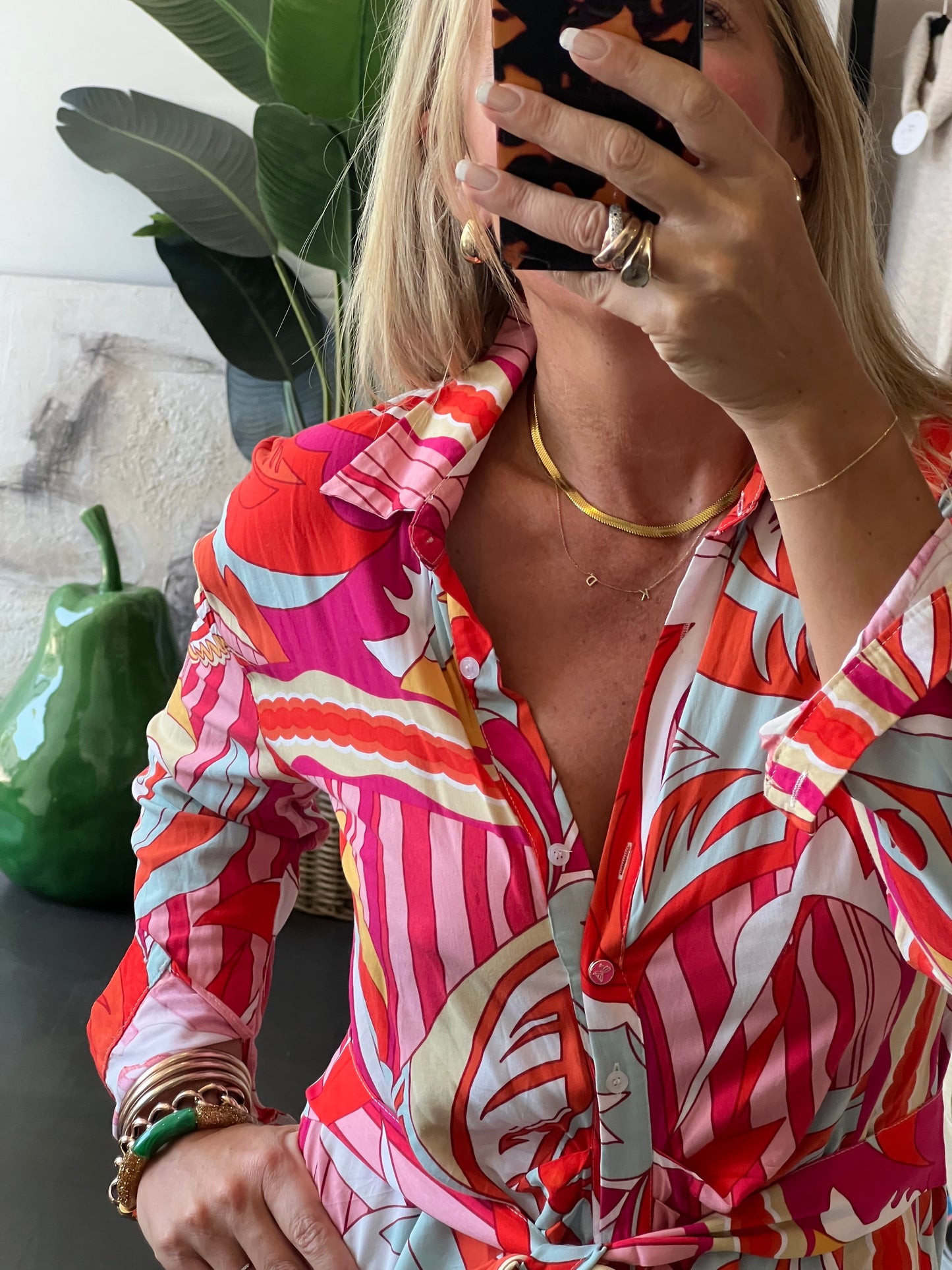 Cotton Swirl Shirt Dress