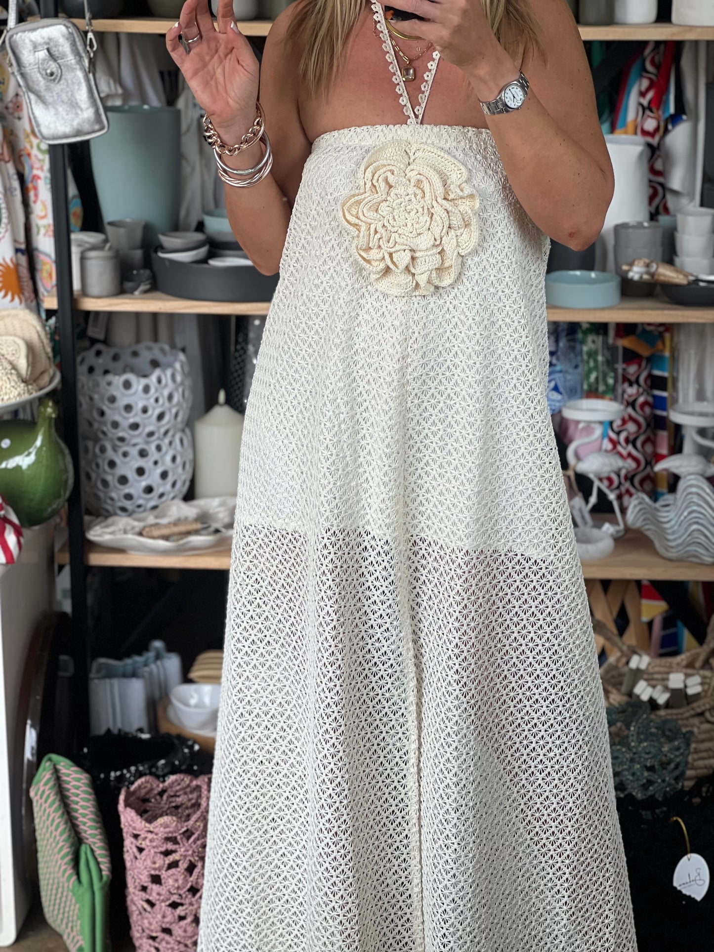 Strapless Crochet Dress