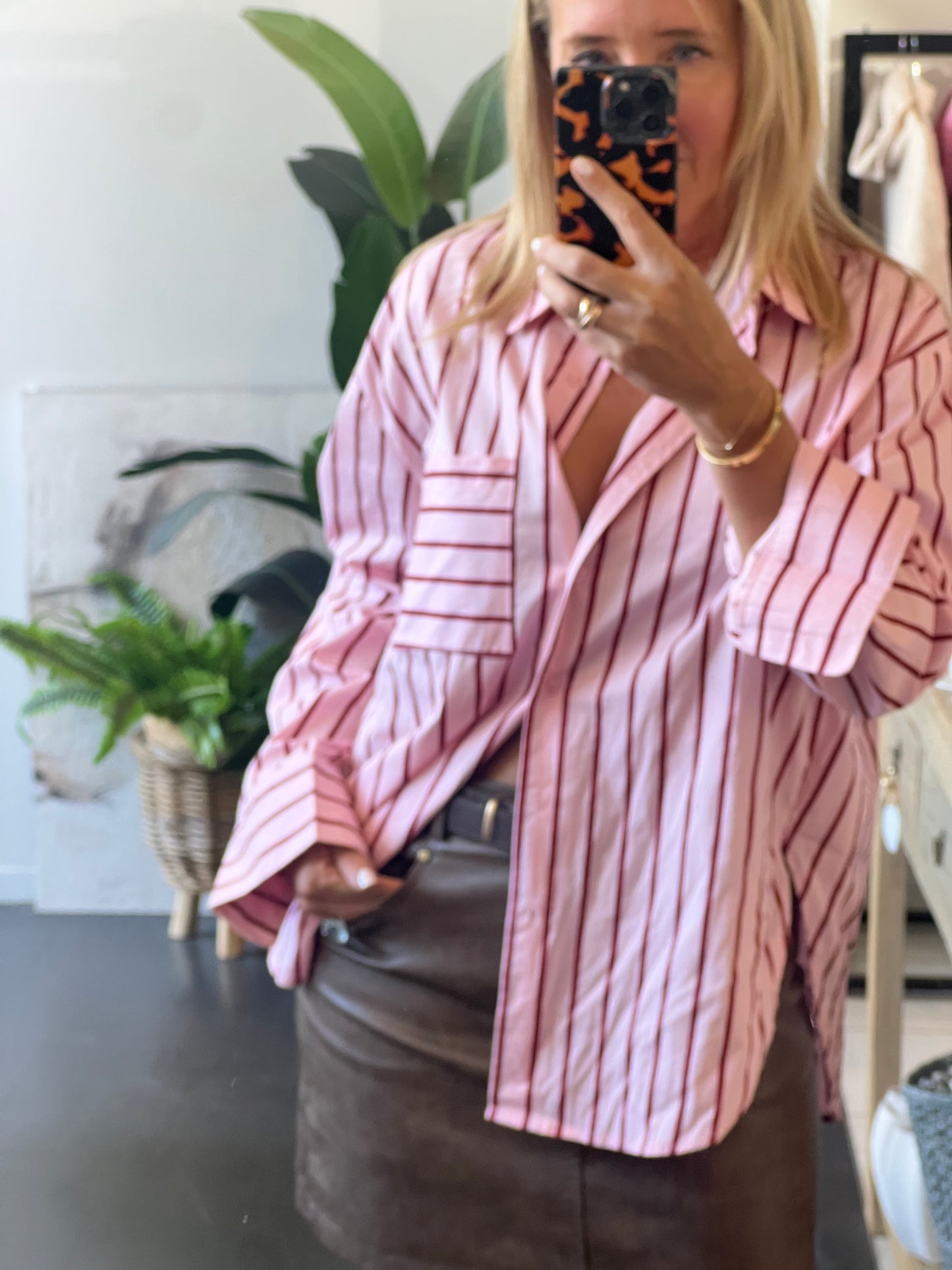 Pink & Plum Stripe Cotton Shirt