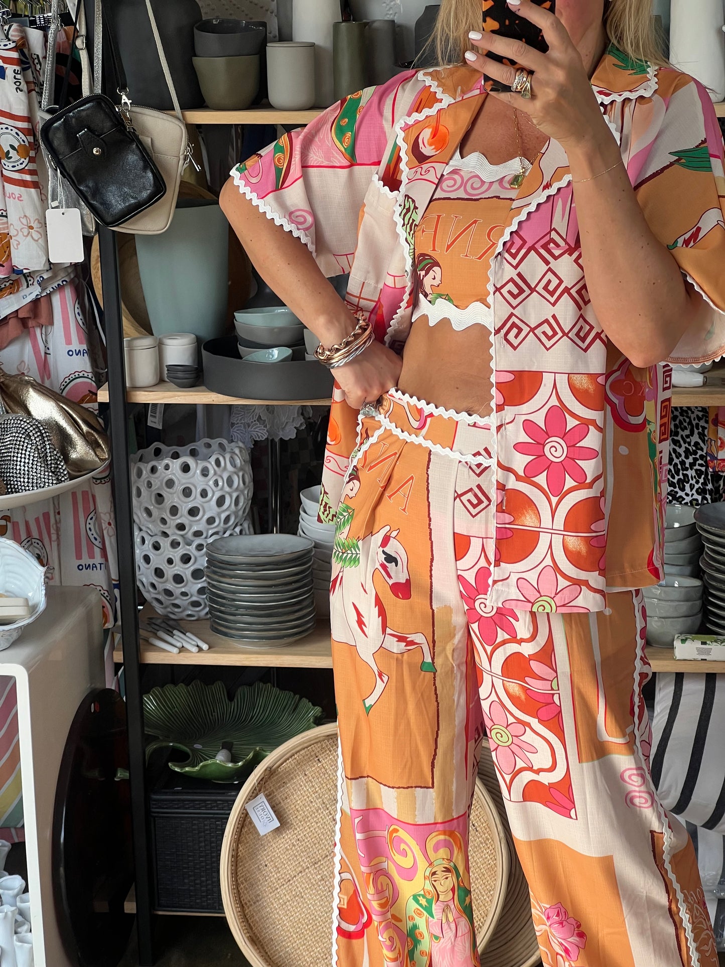 Mediterranean 3 Piece Pant, Shirt & Top Set