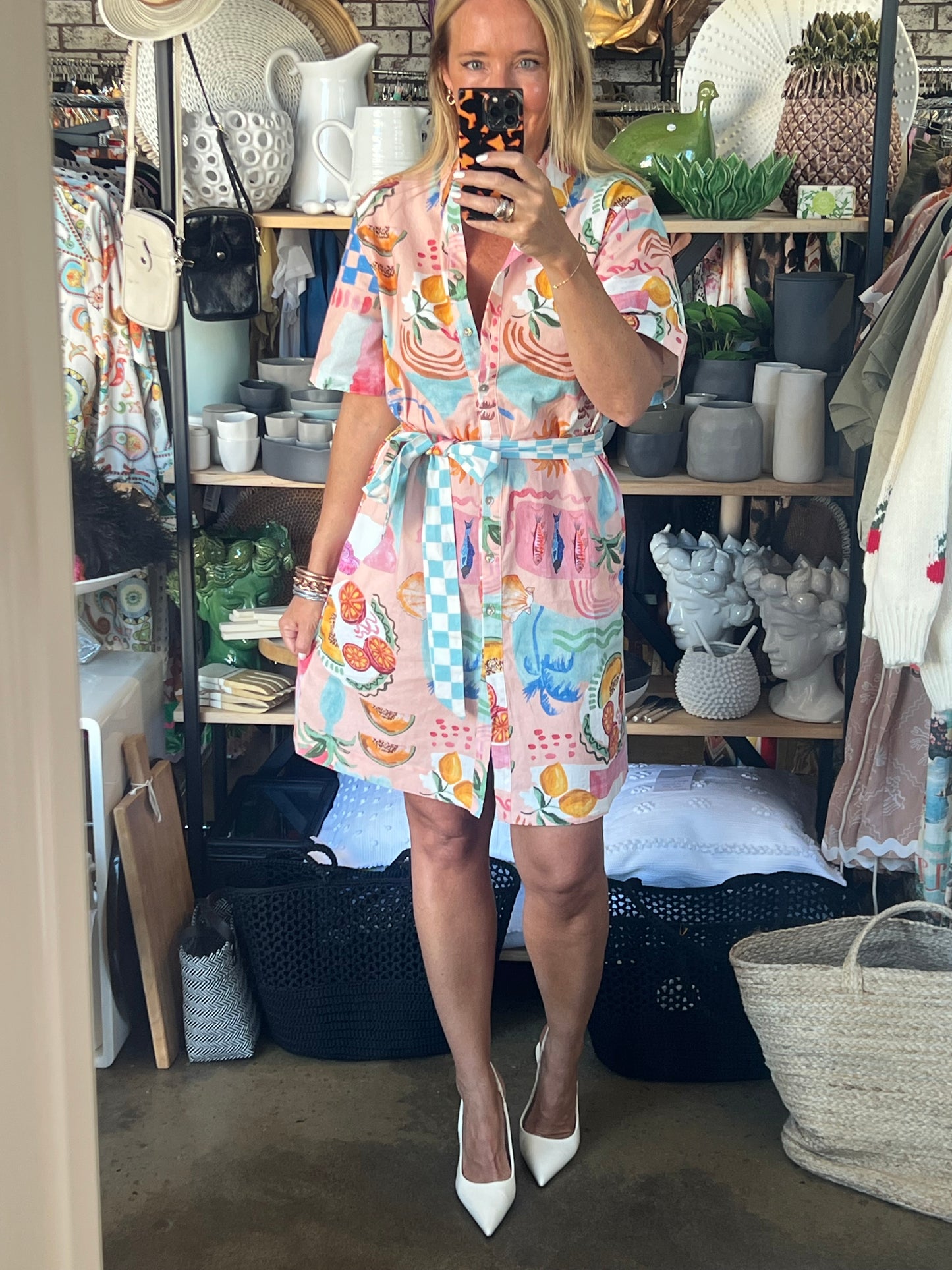 Shift Shirt Dress- Paradise print