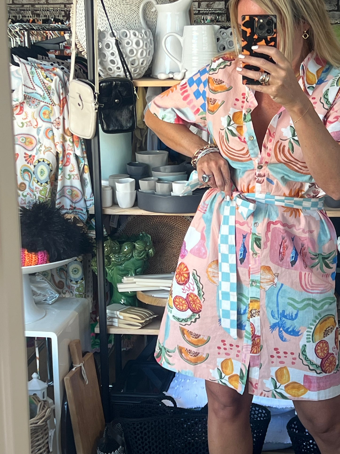 Shift Shirt Dress- Paradise print