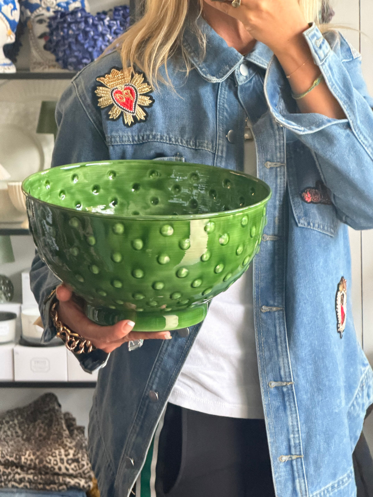 Glazed Tin Sharing Bowl- green
