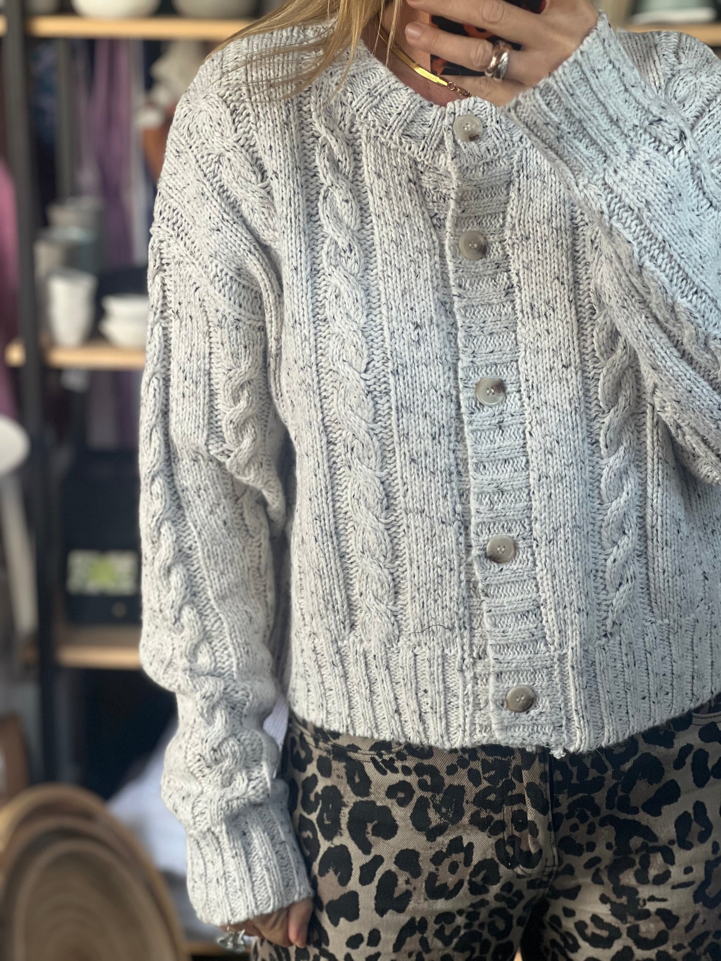 Speckled Cable Cardi