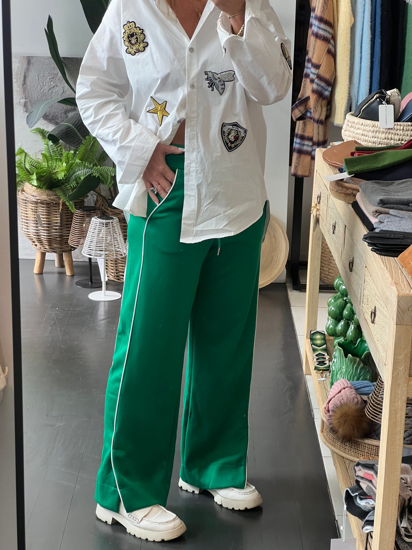 Stripe Racer Pant - green