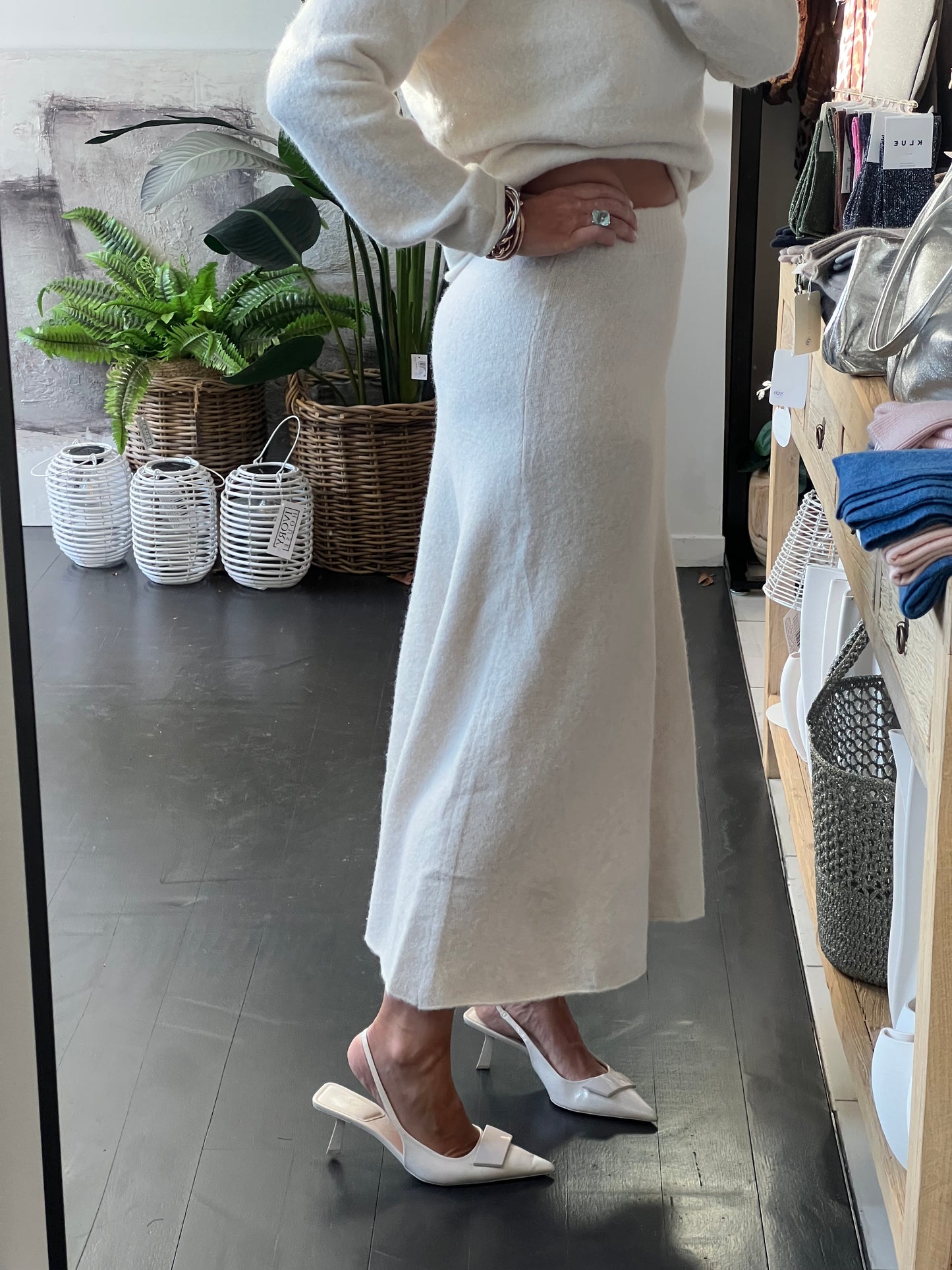Winter Knit Set - White 2 pc skirt & top