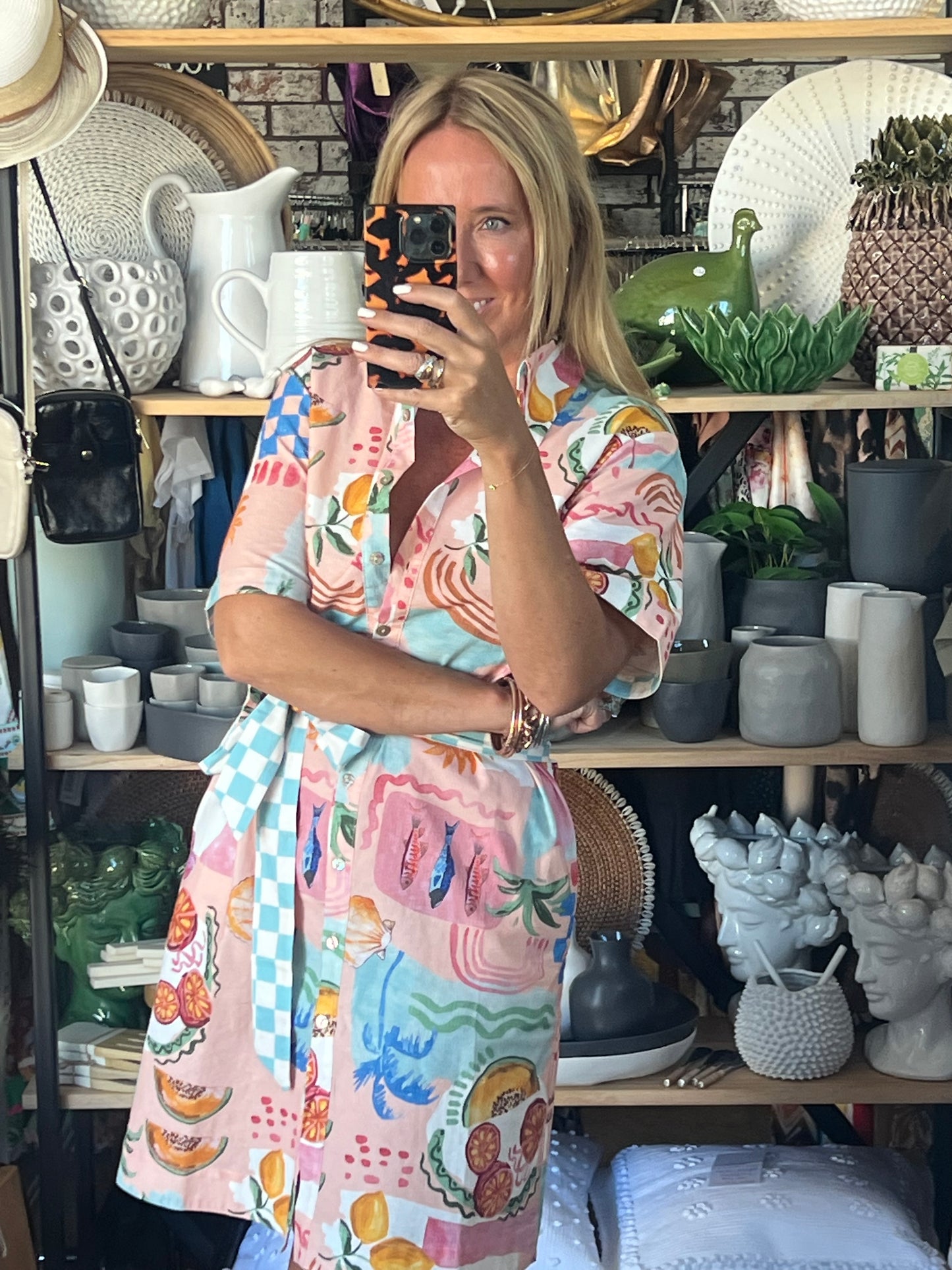 Shift Shirt Dress- Paradise print