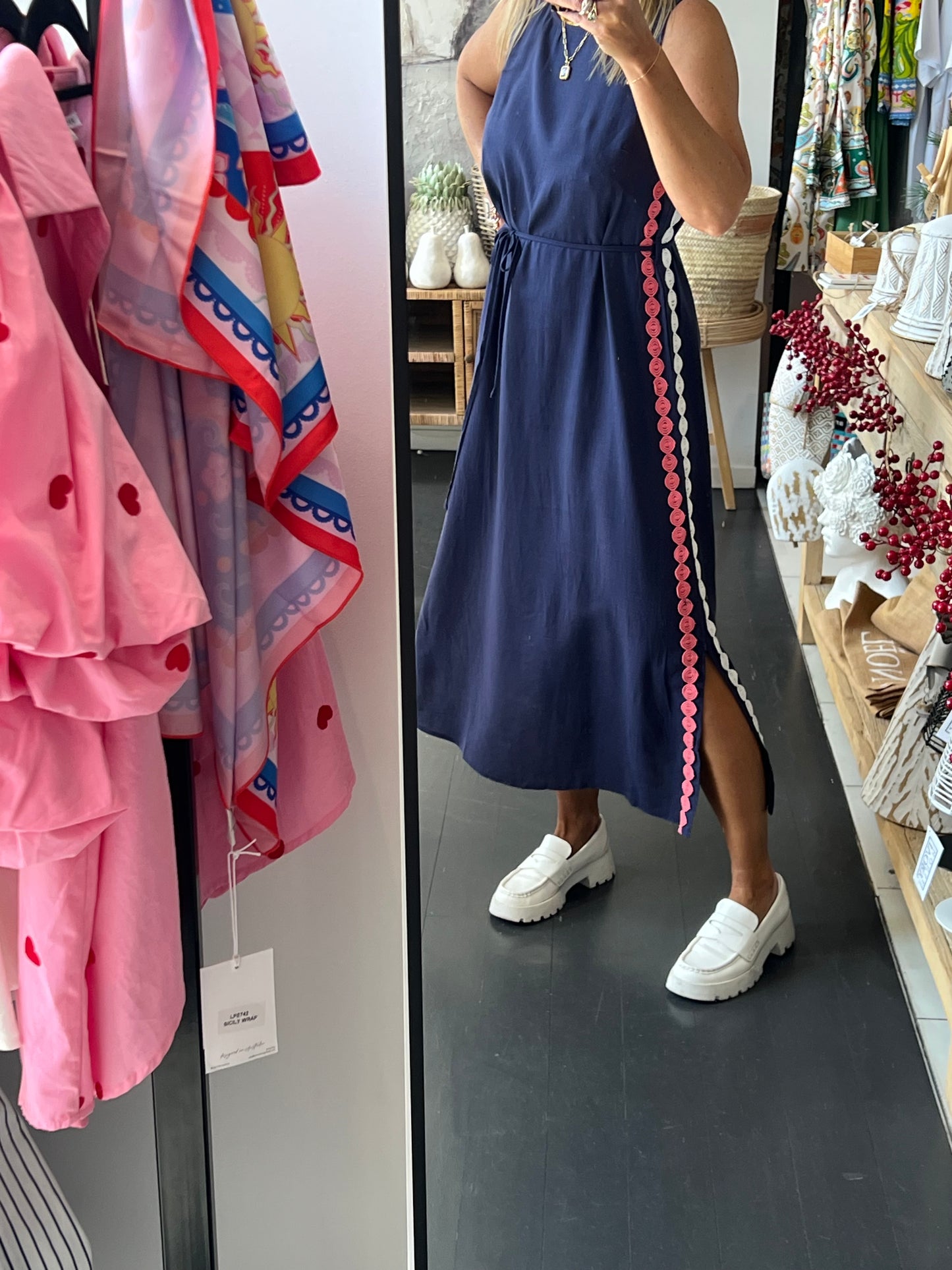 Sleeveless Shift Linen Maxi Dress