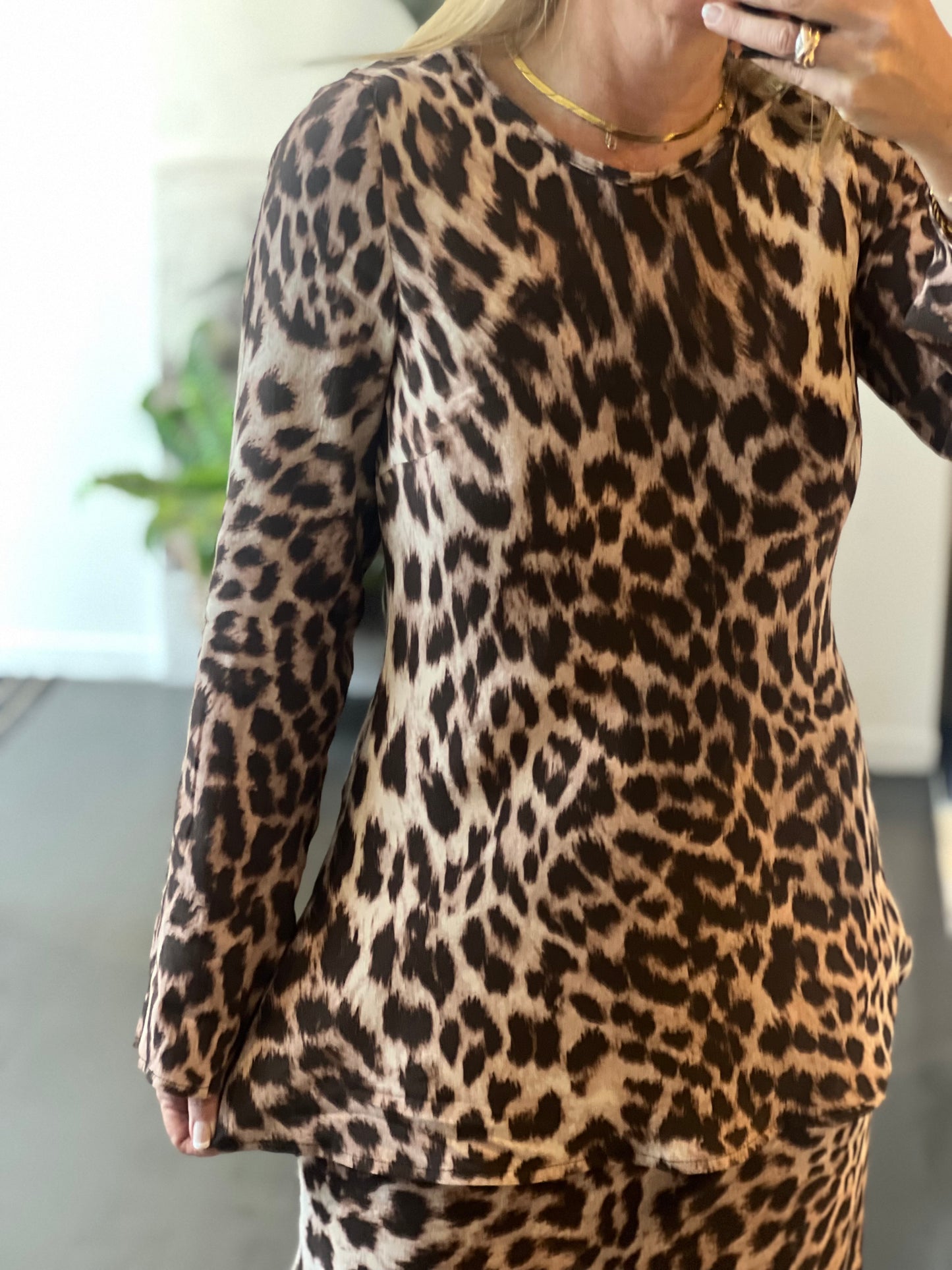 Savannah Leopard Long Sleeve Top