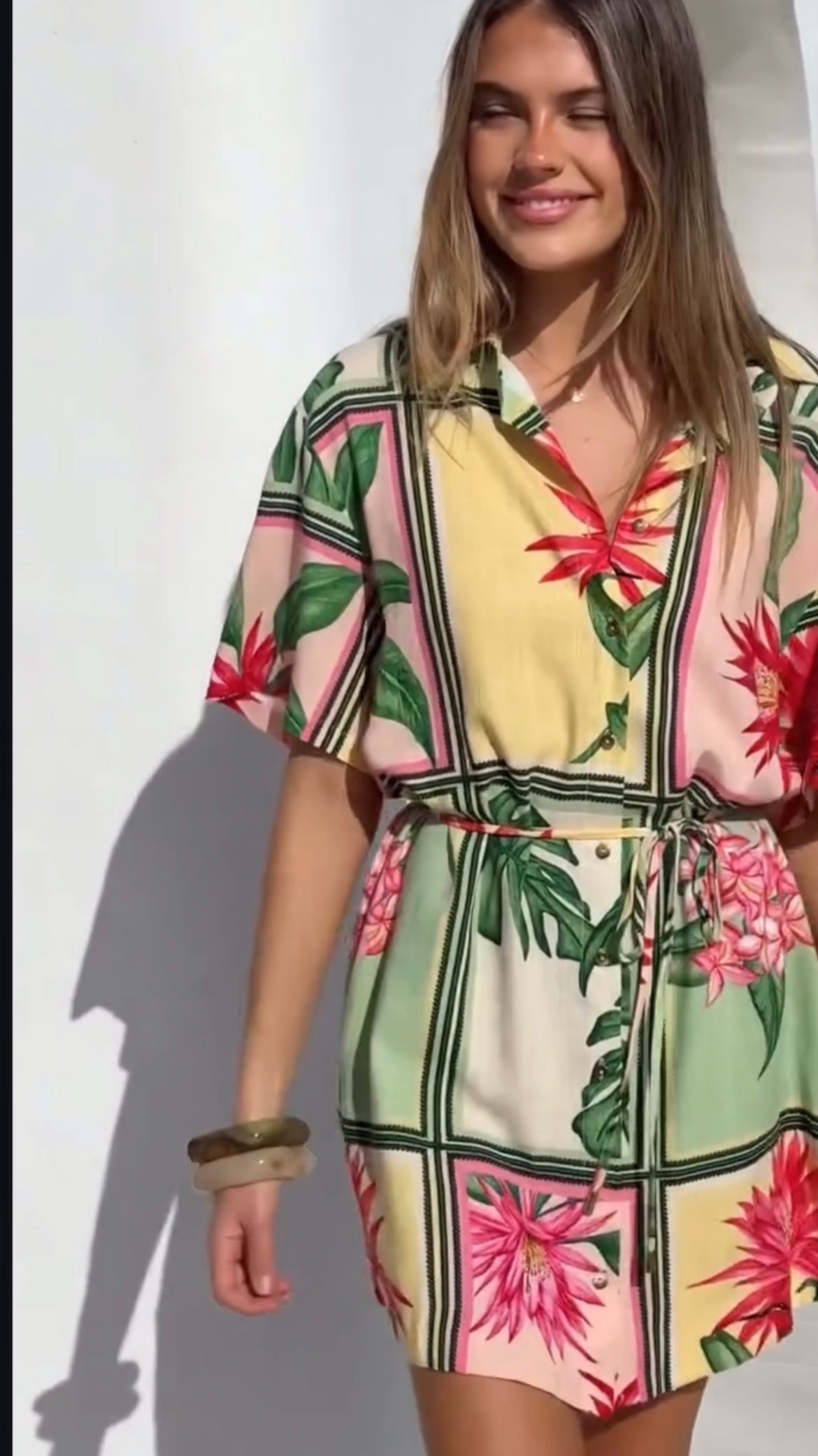 Aloha Linen Shirt Dress
