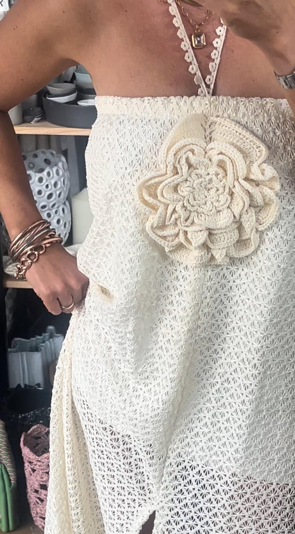 Strapless Crochet Dress