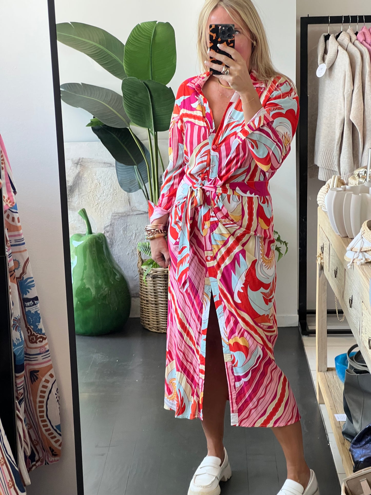 Cotton Swirl Shirt Dress