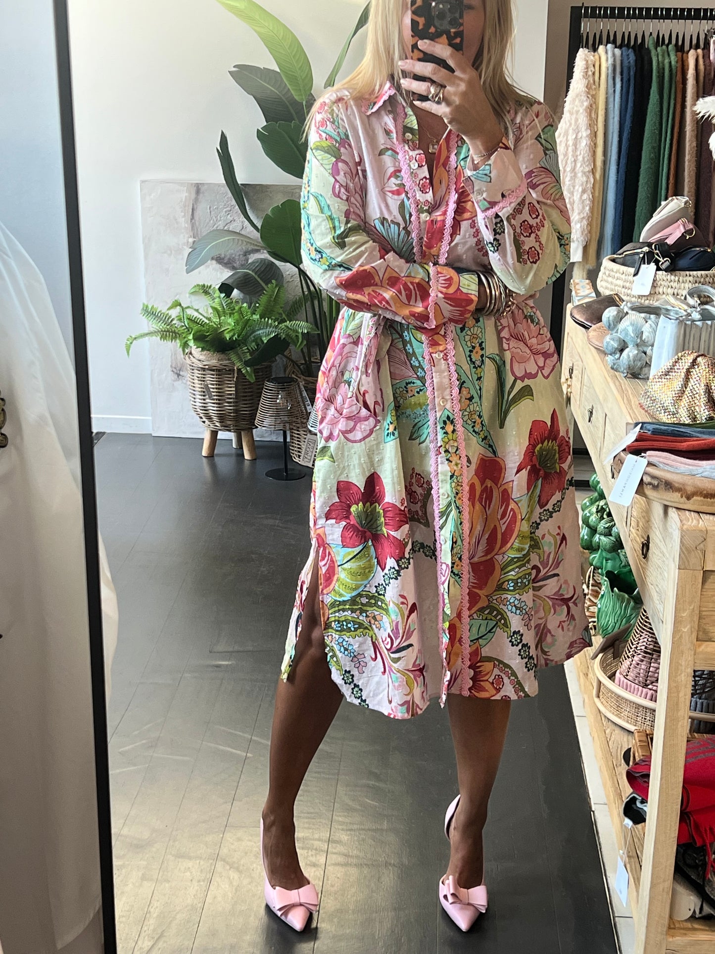 Fleurs Midi Shirt Dress