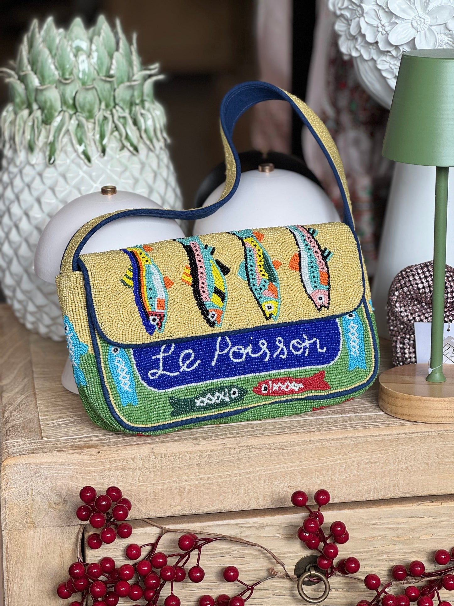 Beaded Sardine Shoulder Bag