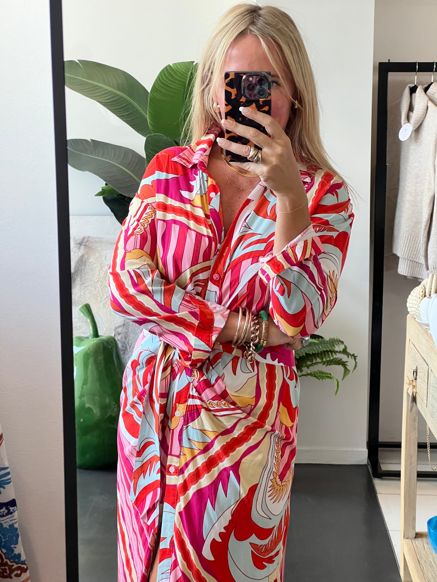 Cotton Swirl Shirt Dress