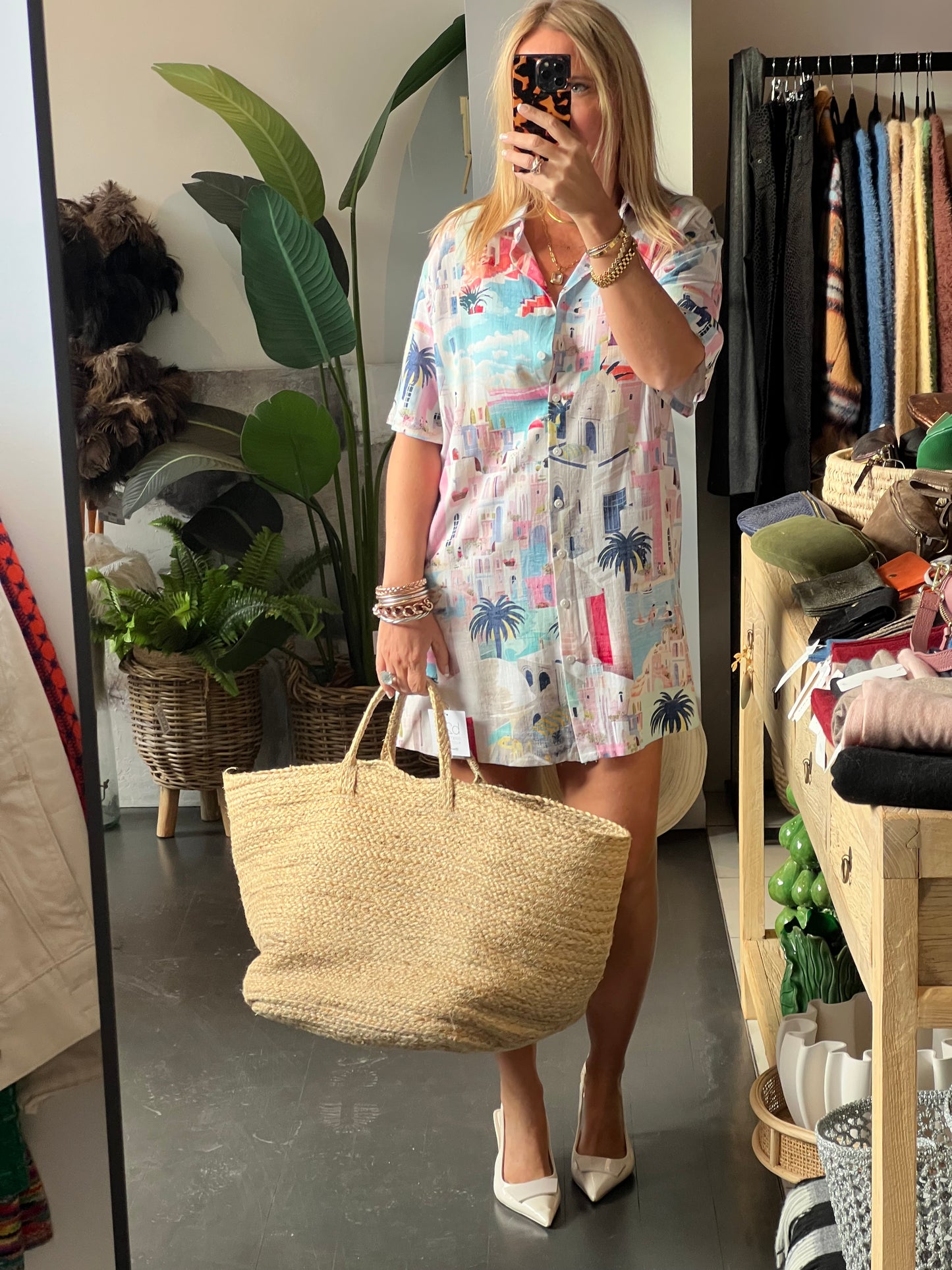 Santorini Linen Shirt Dress