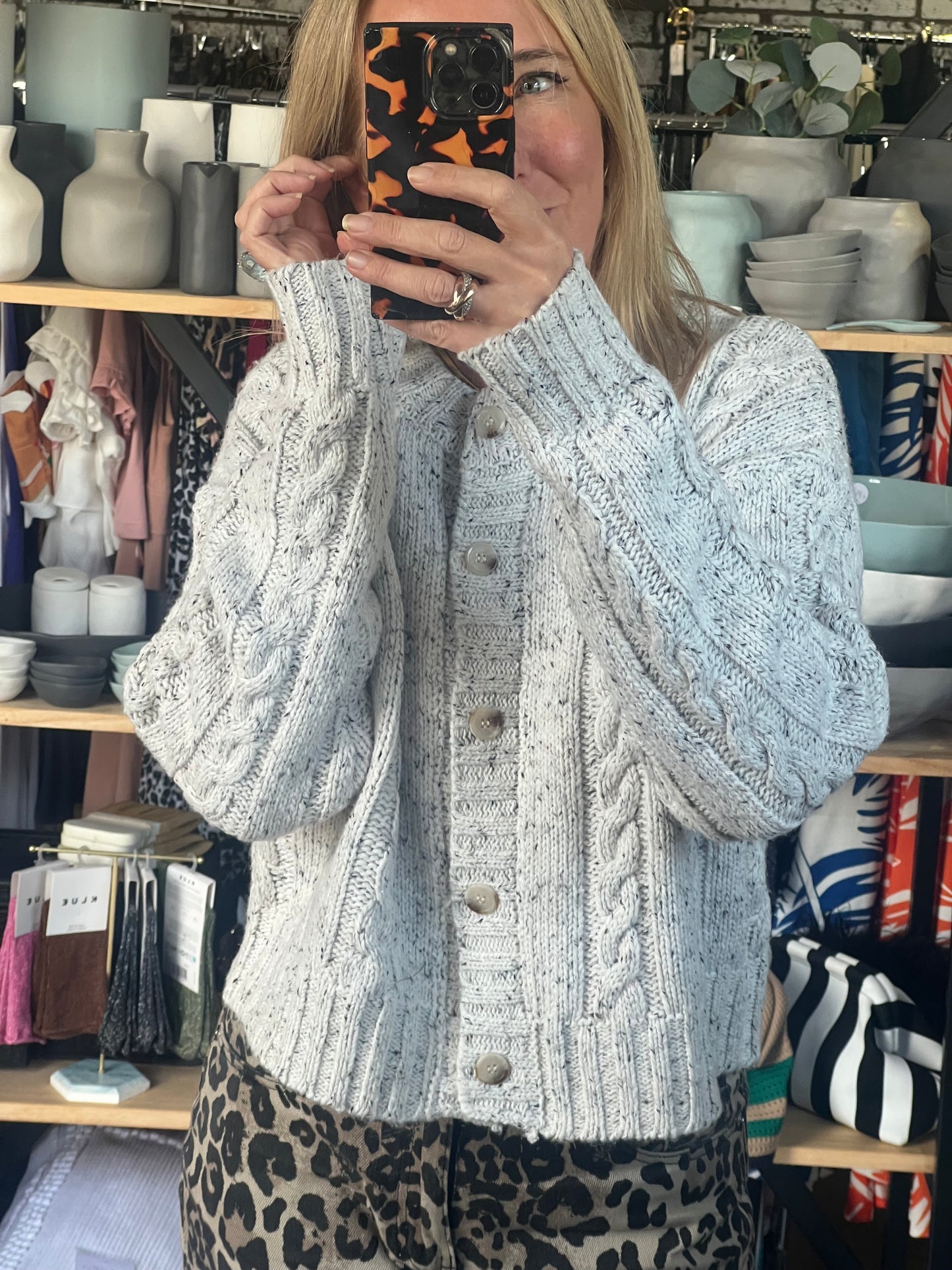 Speckled Cable Cardi