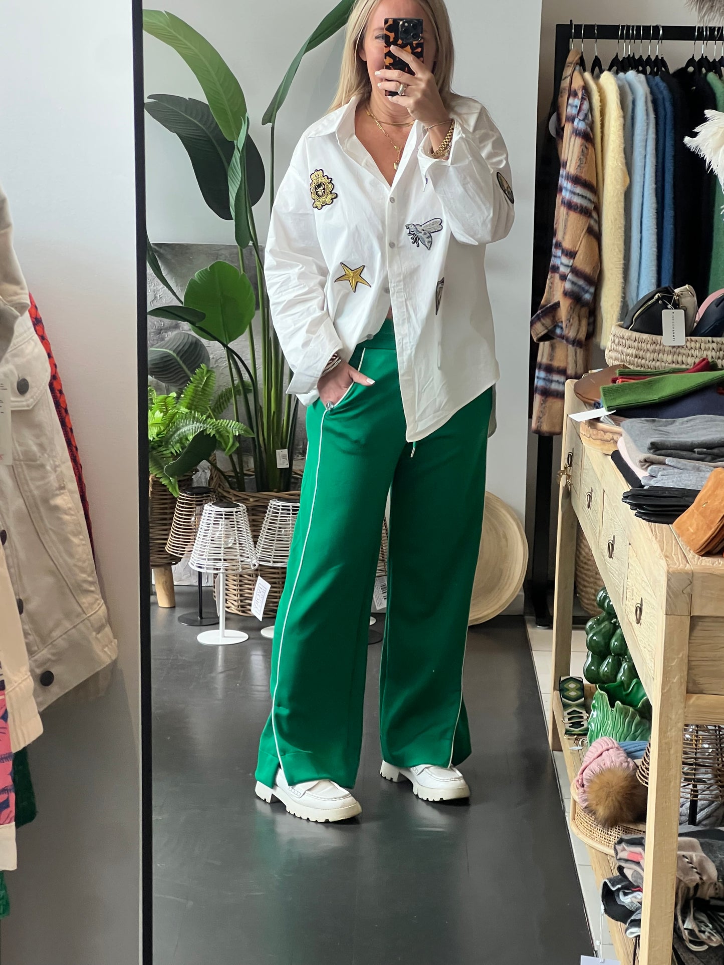 Stripe Racer Pant - green