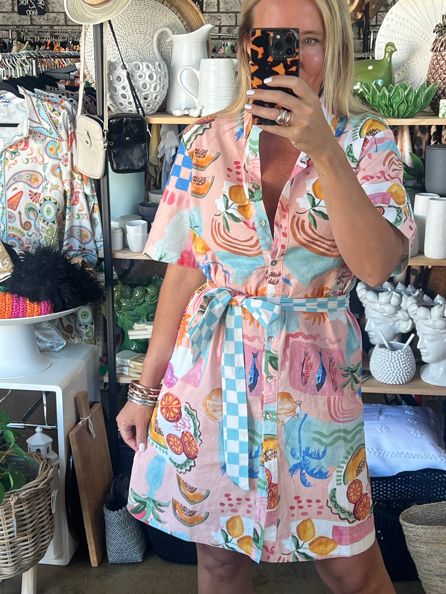 Shift Shirt Dress- Paradise print