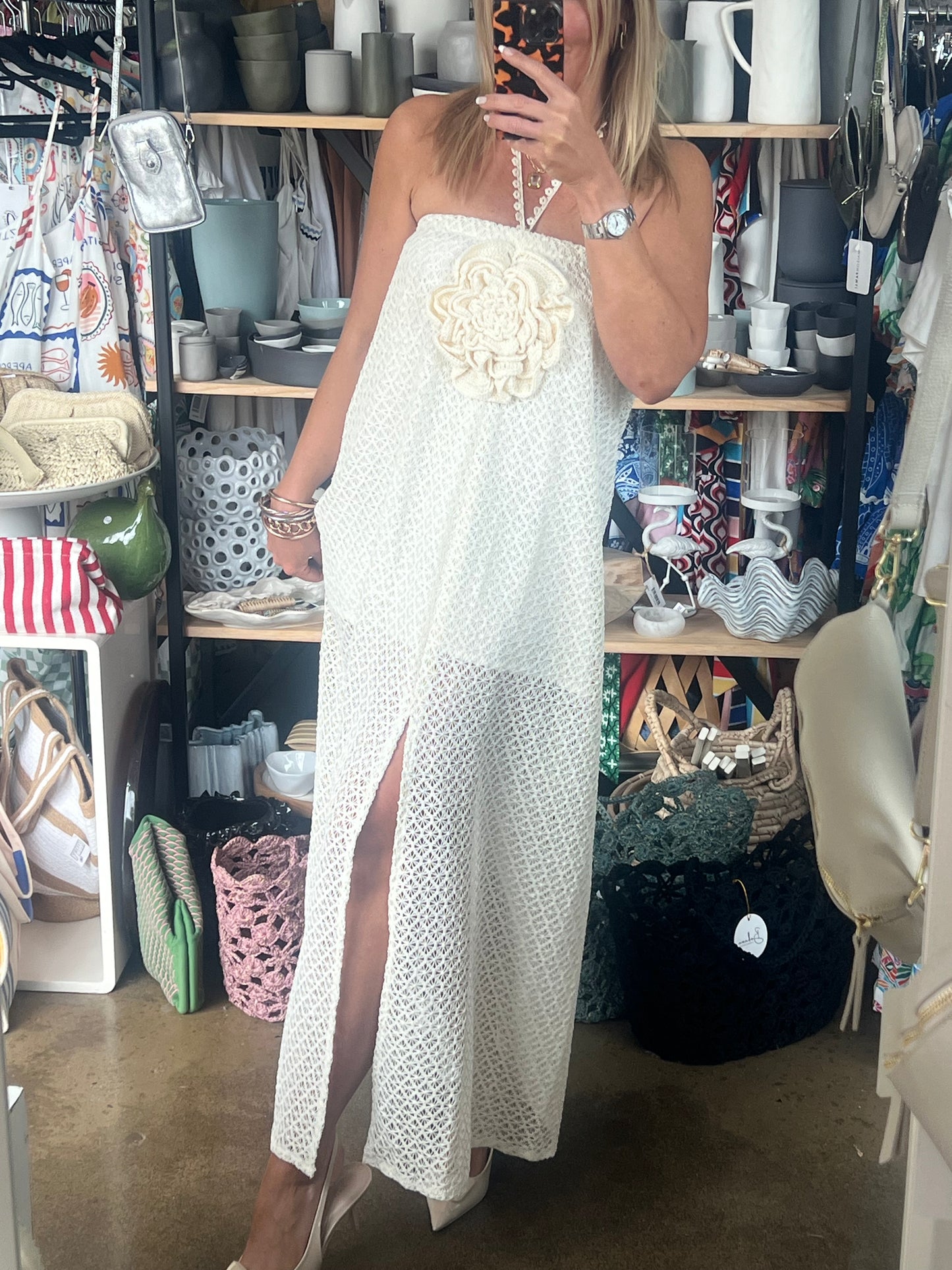 Strapless Crochet Dress