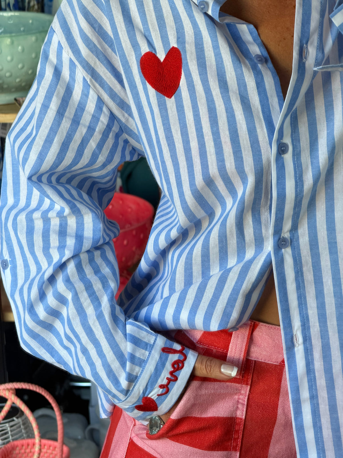 Here Comes The Sun Stripe Shirt - blue