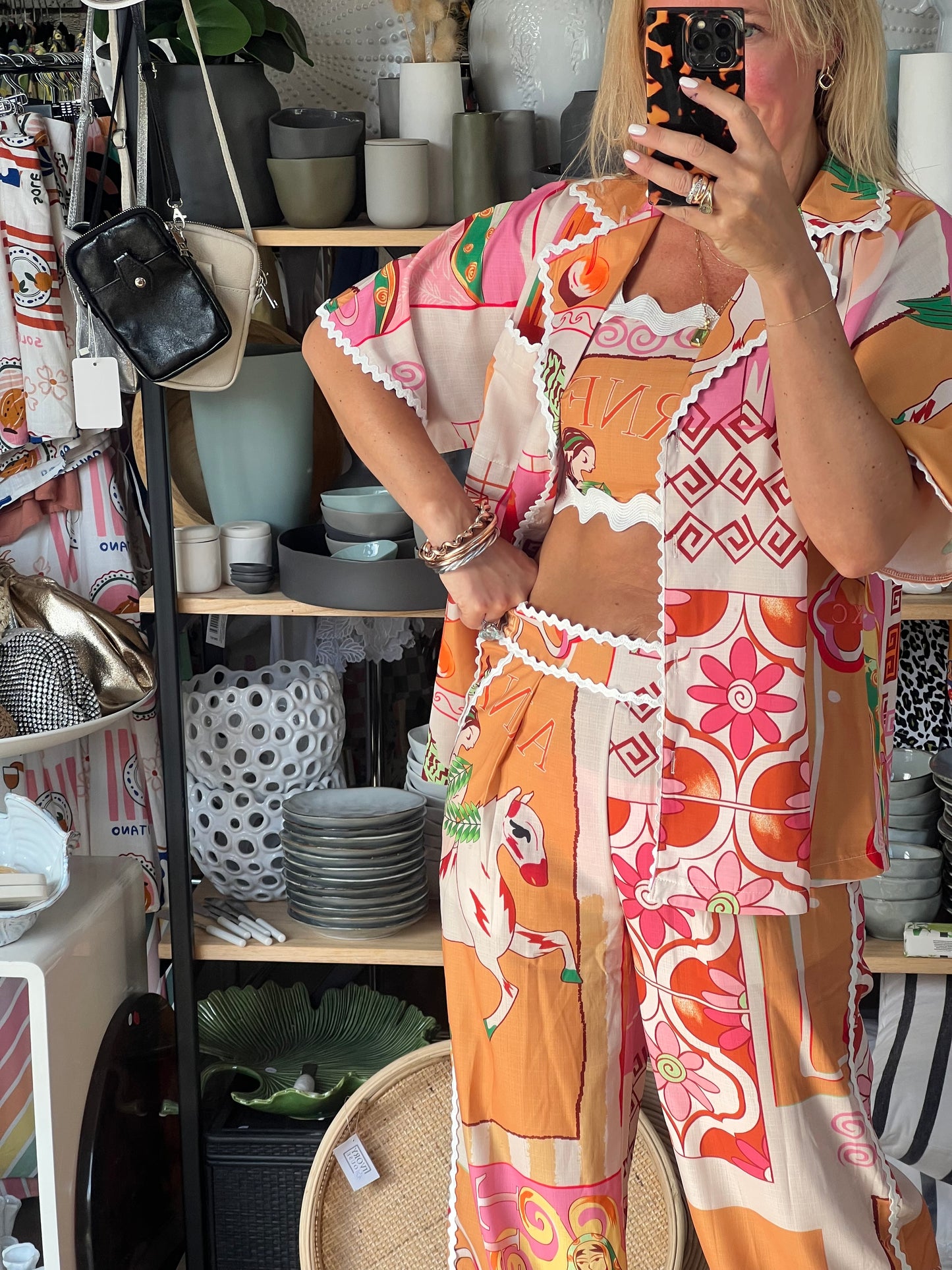 Mediterranean 3 Piece Pant, Shirt & Top Set