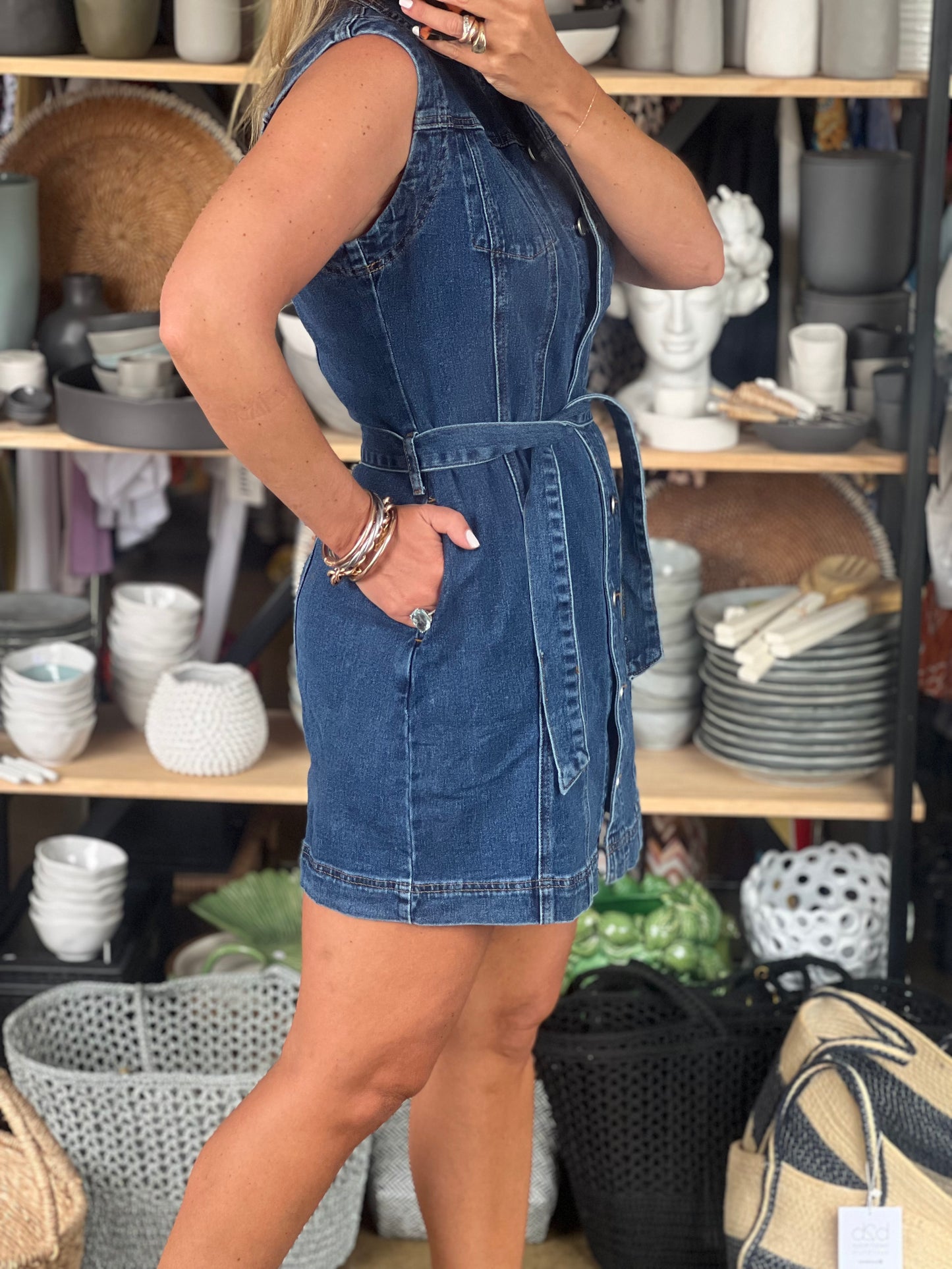 Denim Mini Shirt Dress