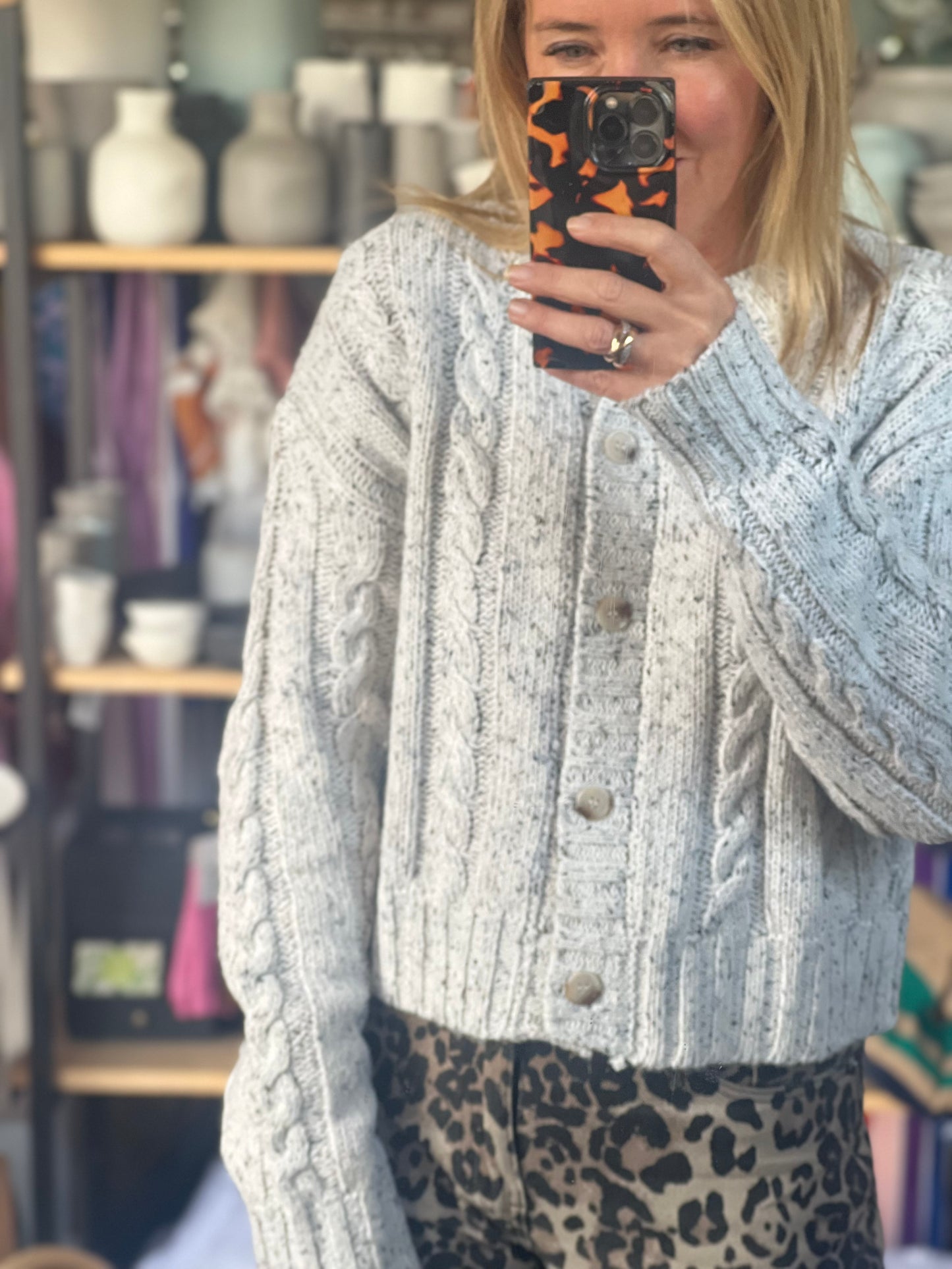 Speckled Cable Cardi